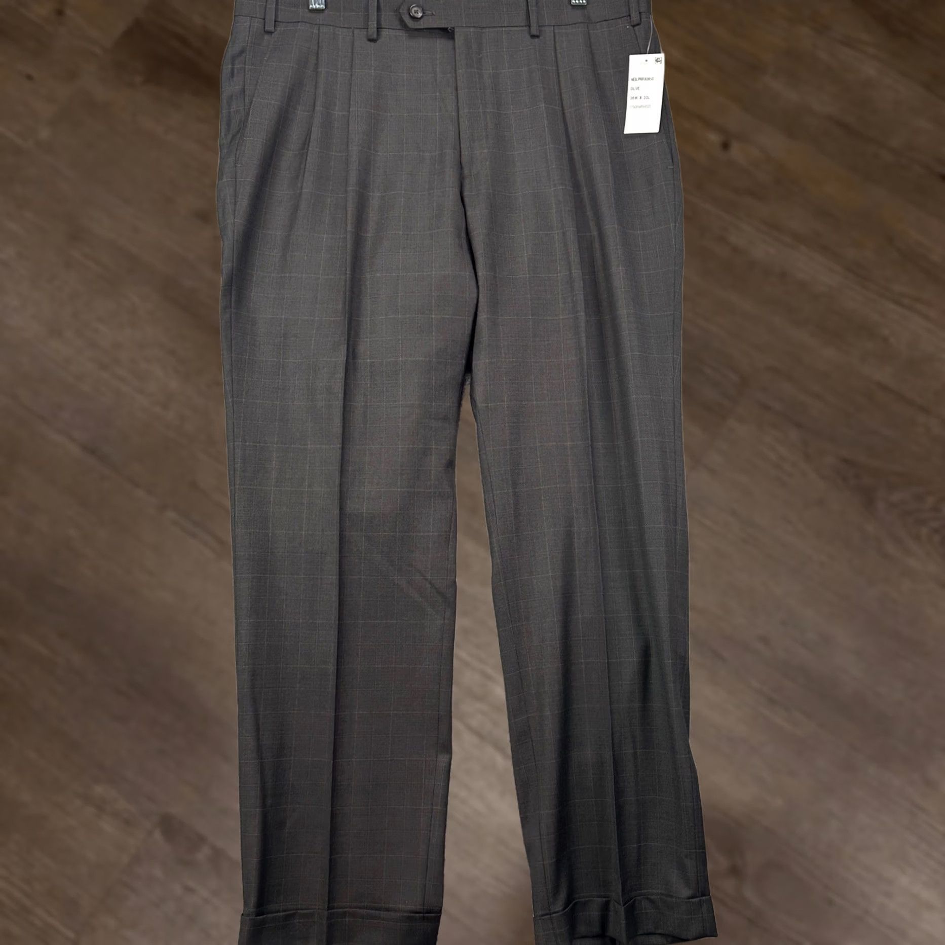 Ralph Lauren NEW Lauren Ralph Lauren Mens 36X30 Pants Dress Olive Wool Pleated 100% Authentic Size US 36 / EU 52 - 1 Thumbnail