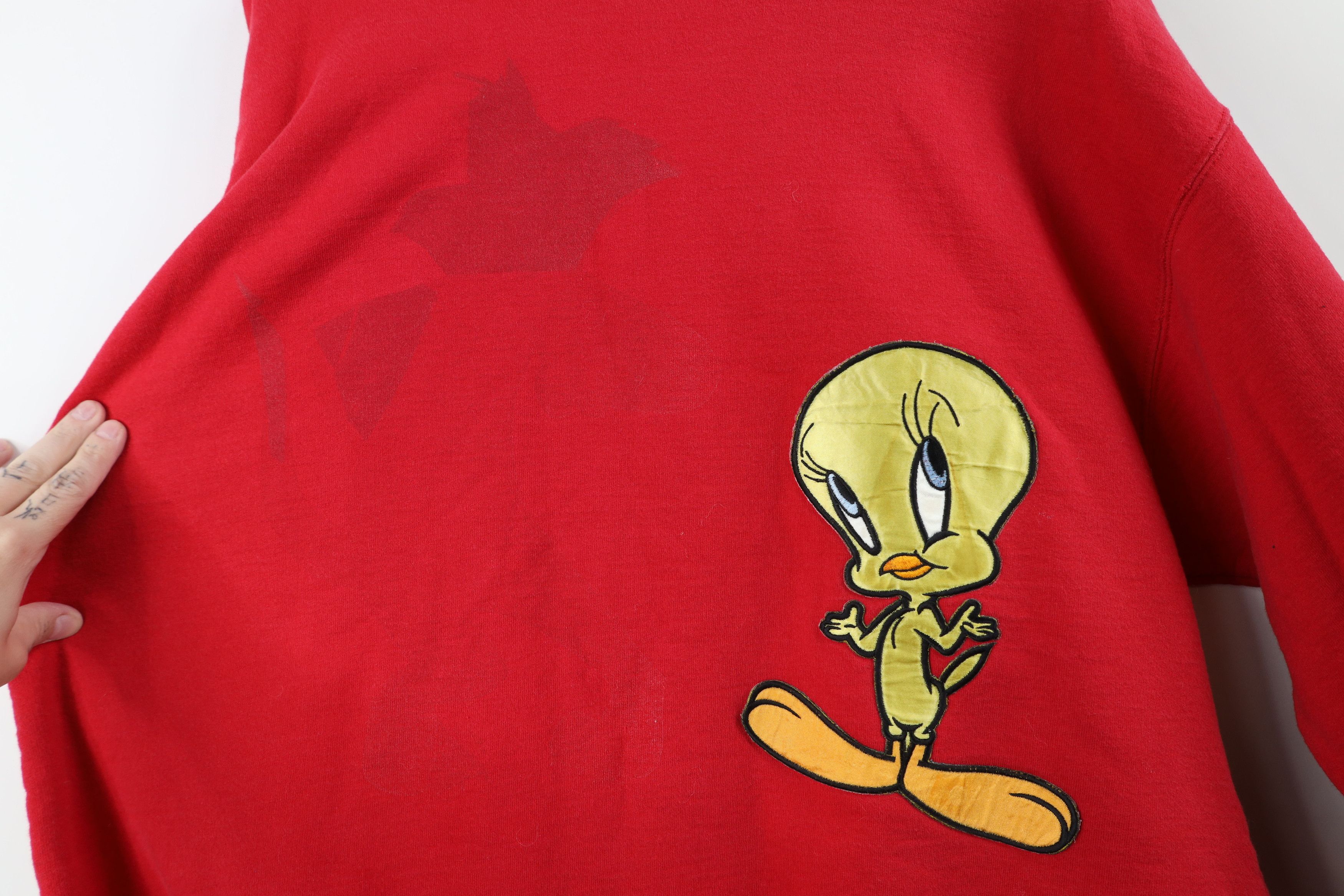 Vintage Vintage 90s Looney Tunes Tweety Bird Sweatshirt Red USA Size XL / US 12-14 / IT 48-50 - 9 Thumbnail