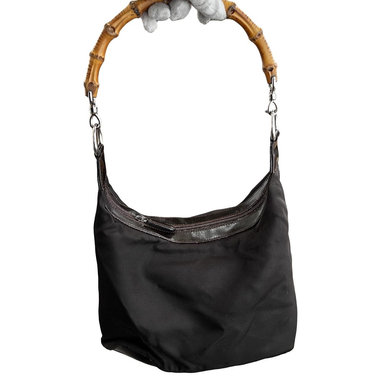 Gucci GUCCI Bamboo Nylon Leather One Shoulder Bag Size ONE SIZE - 2 Thumbnail