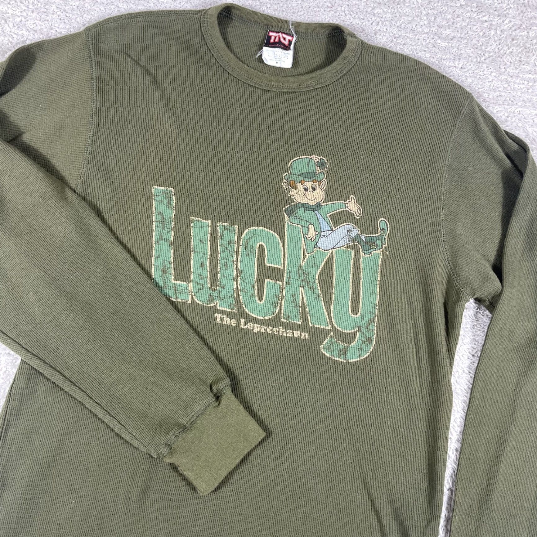 Vintage VINTAGE Lucky Charms Shirt TNT Mens M Green Thermal Waffle Knit Leprechaun Shirt Size US M / EU 48-50 / 2 - 2 Thumbnail