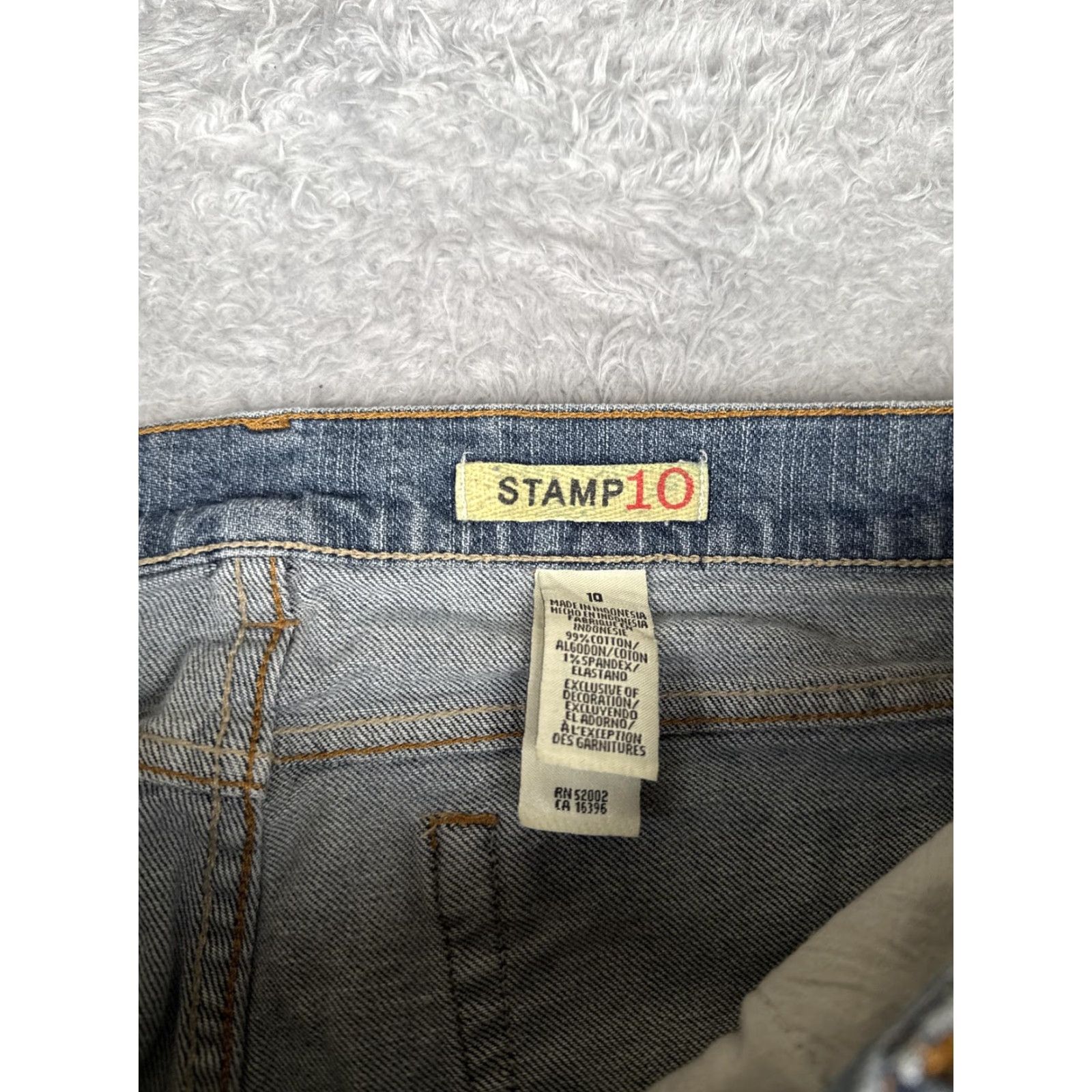 Stampd Stamp 10 Jeans Women Straight Leg Blue 10 Medium Wash Cotton Spandex 29in Inseam Regular 30" Waist 5-Pocket Zip 99% Cotton Size 32" / US 10 / IT 46 - 6 Thumbnail