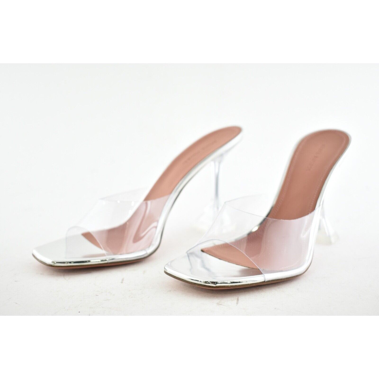 Amina Muaddi Lupita PVC Clear Backless Mule Sandal Heel Pump 42 Size US 12 / IT 42 - 10 Thumbnail