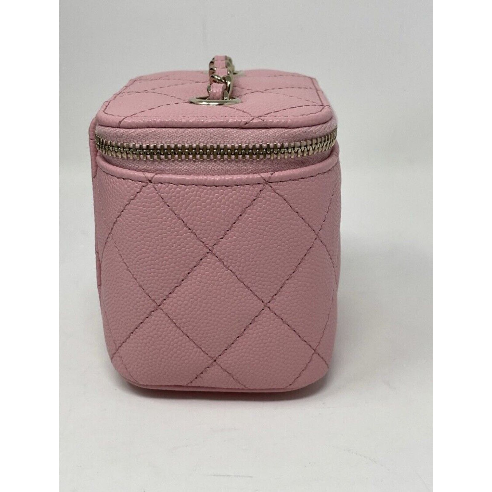 Chanel 22C CHANEL Sakura Pink Mini Square Vanity 💕Grained Gold HW Size ONE SIZE - 7 Thumbnail