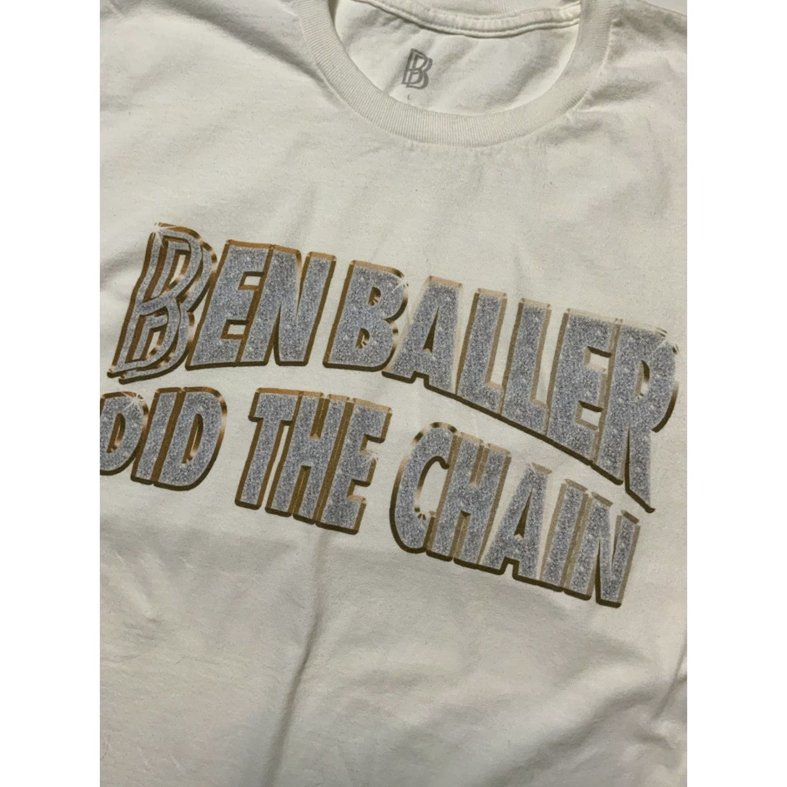 Vintage BB Ben Baller Did The Chain Jeweler Graphic White S/S Crewneck T-Shirt Sz. L Size US L / EU 52-54 / 3 - 6 Thumbnail