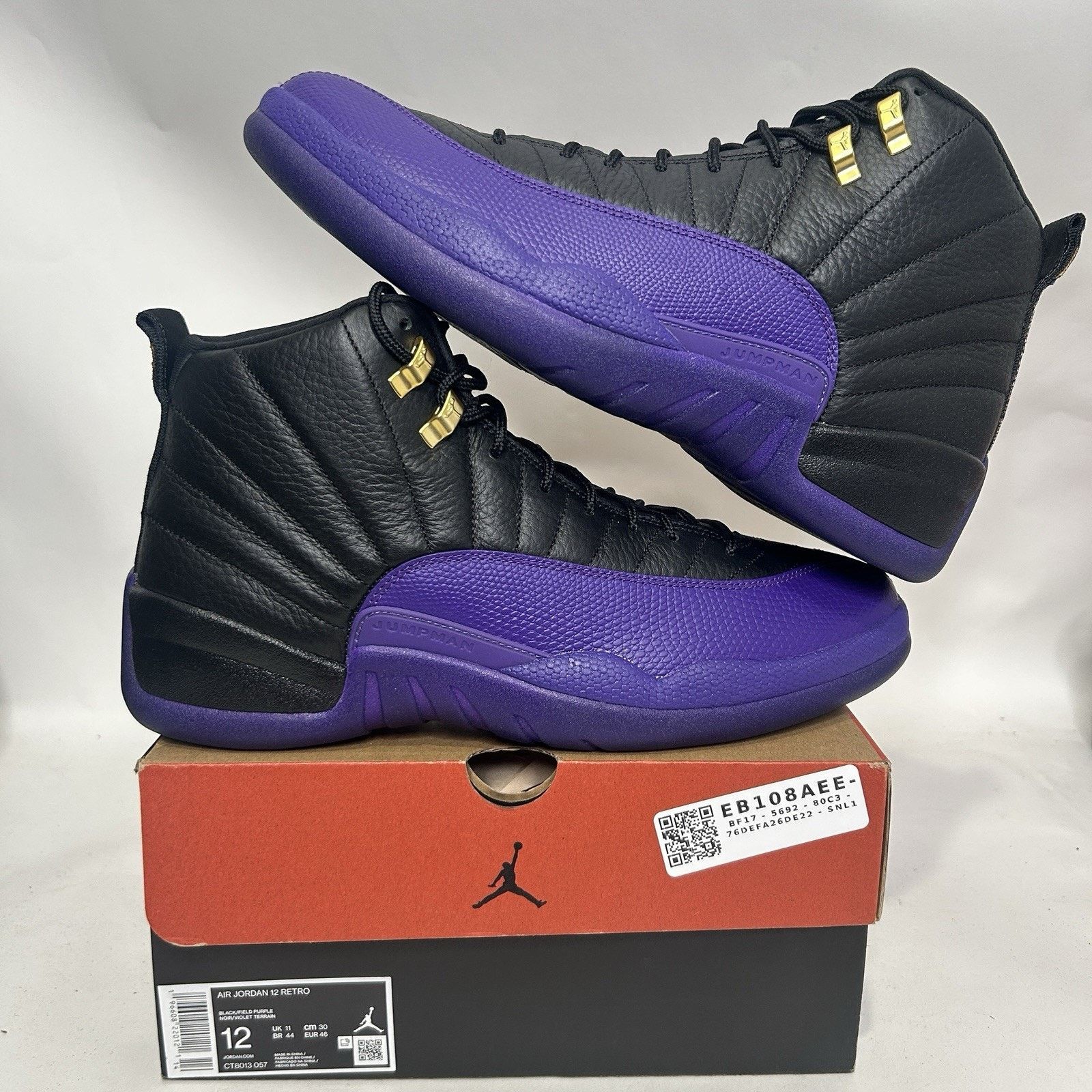 Jordan Brand Nike Air Jordan 12 Retro “Field Purple Black” CT8013-057 Size US 12 / EU 45 - 1 Thumbnail
