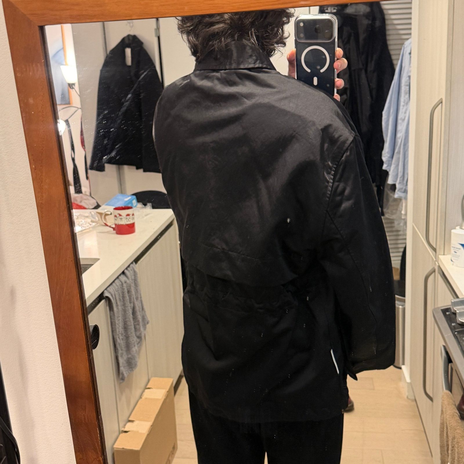 Acne Studios black nylon utility jacket size 46 new with tag