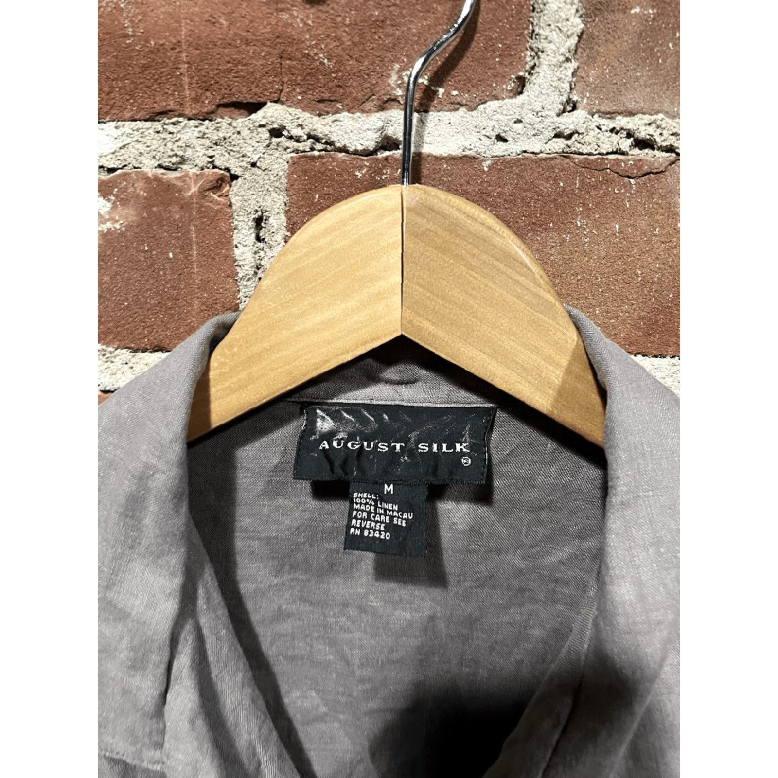 Doublet August Silk Gray Button-Up Shirt Womens M Long Sleeve Pocketed Front Pockets 2000s Style Size M / US 6-8 / IT 42-44 - 3 Thumbnail