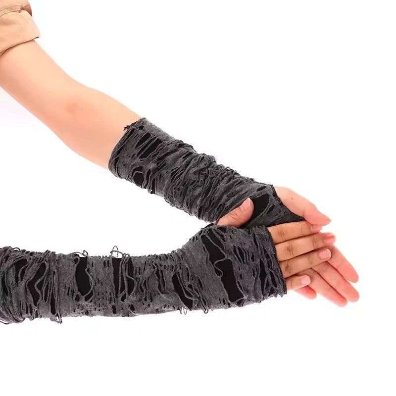 Other Gothic Black Fingerless Gloves Size ONE SIZE - 5 Thumbnail