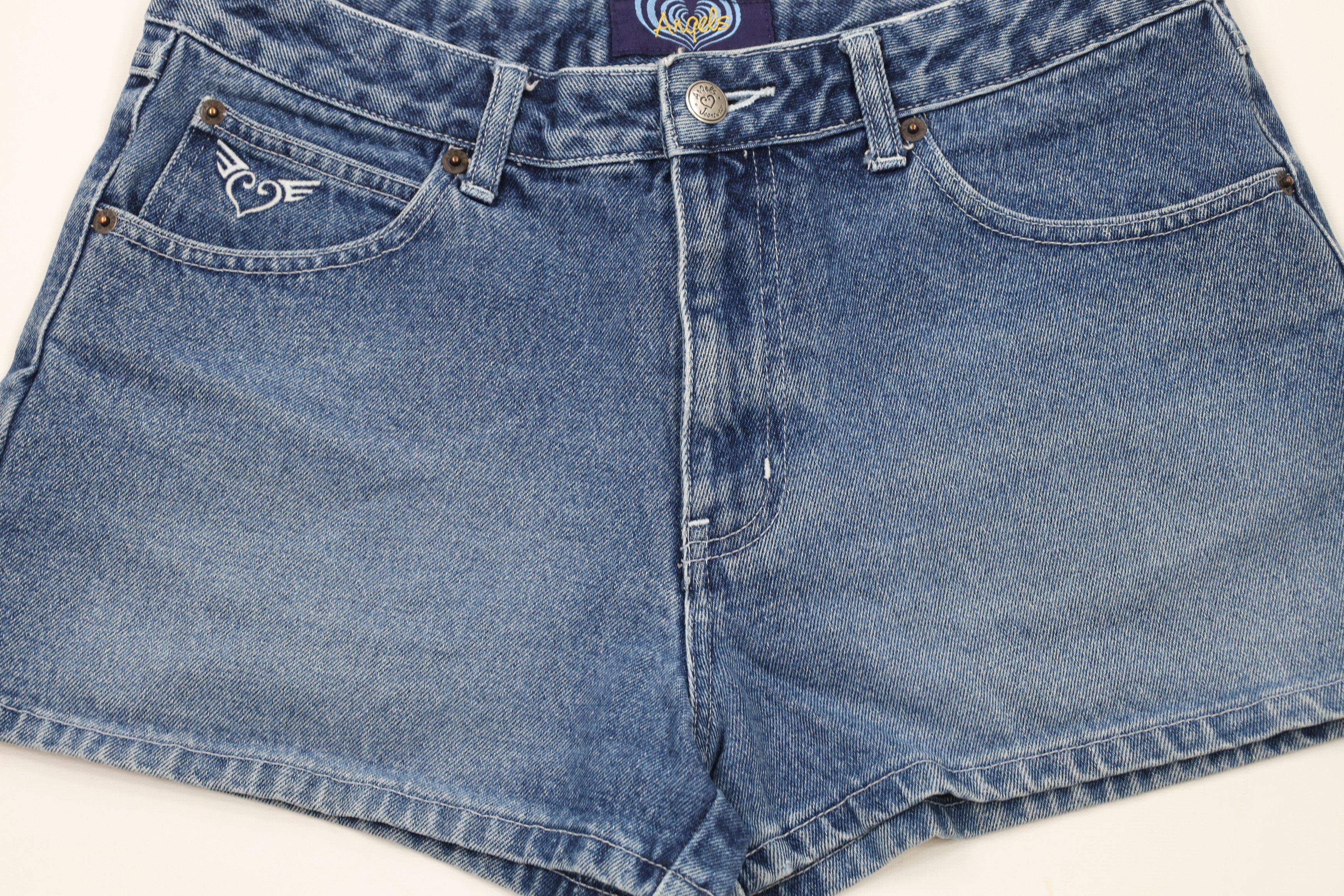 Vintage Vintage 90s Y2K Babydoll Heart Denim Jean Shorts Blue Cotton Size 32" / US 10 / IT 46 - 3 Thumbnail