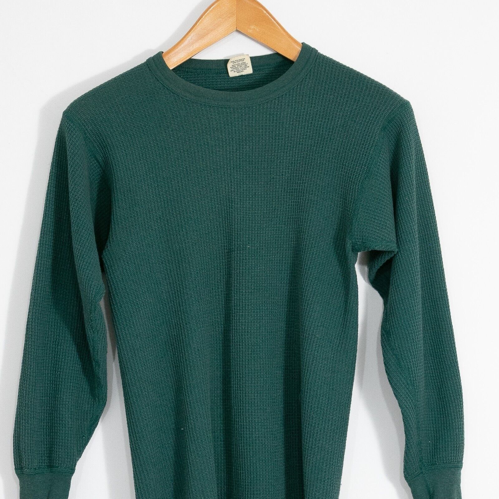 Vintage Vintage 90s Thermal T Shirt Medium - Green Long Sleeve Faded Size US M / EU 48-50 / 2 - 2 Thumbnail