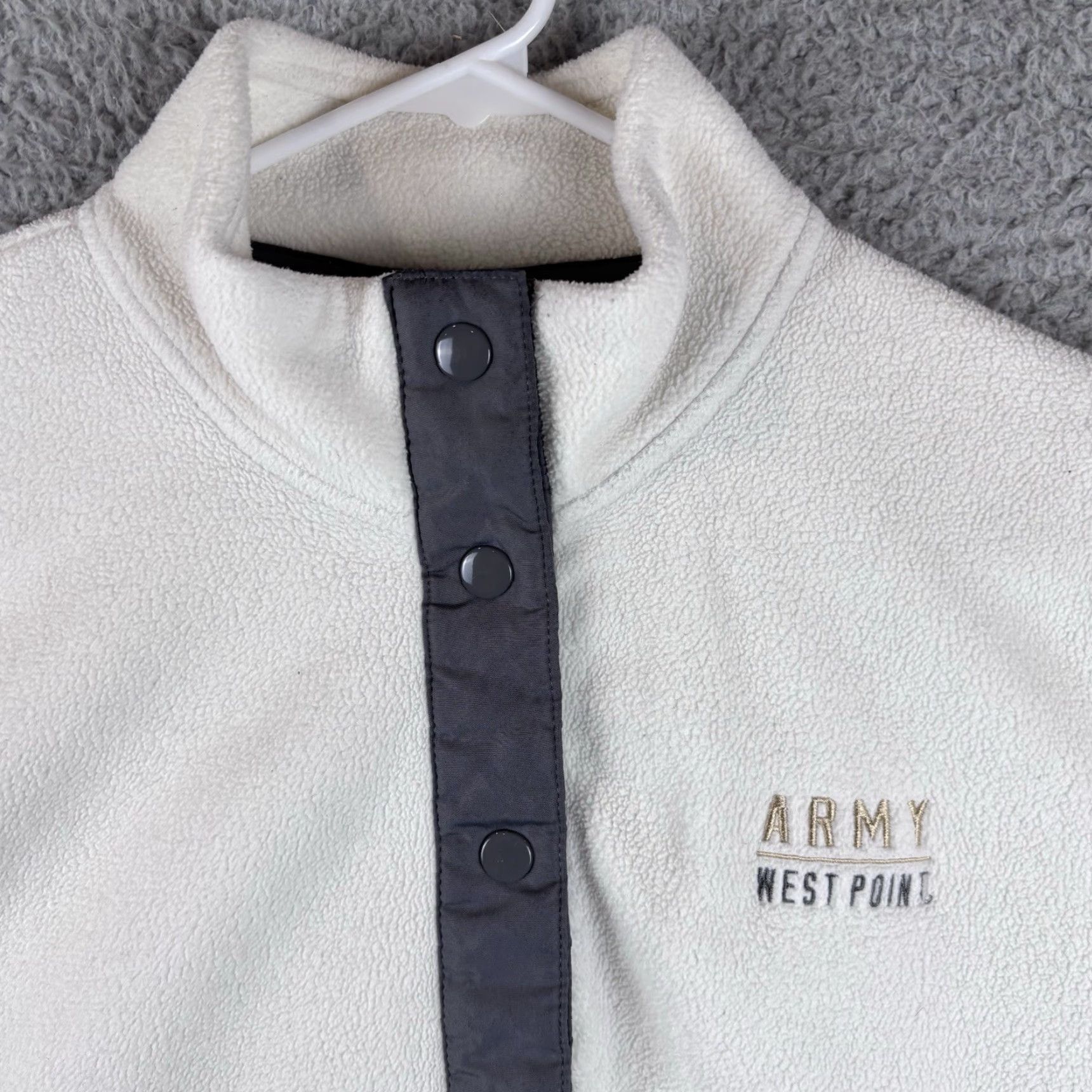 Champion Champion Pullover Fleece Sweatshirt Mens M White Snap Mock Neck Military Academy USMA Military Size US M / EU 48-50 / 2 - 2 Thumbnail