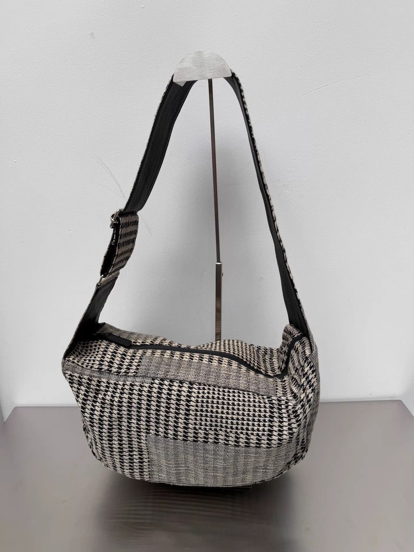 Yohji Yamamoto Yohji Yamamoto Y's Plaid Wool Blend Dumpling Bag Size ONE SIZE - 1 Thumbnail