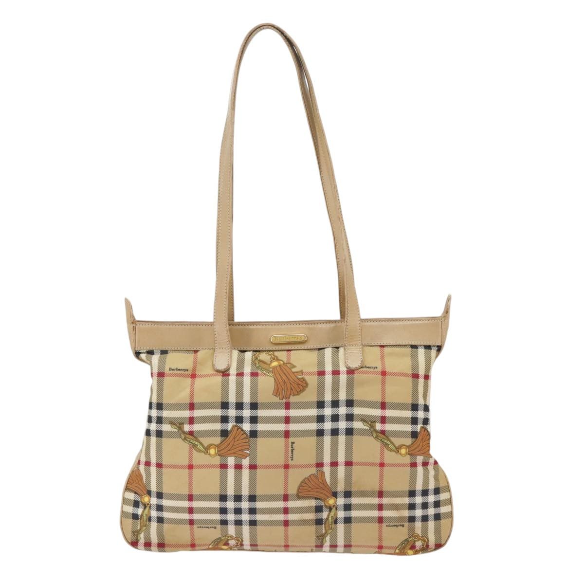 Burberry Nova Check Beige Canvas Shoulder Bag (Pre-Owned) Size ONE SIZE - 1 Thumbnail