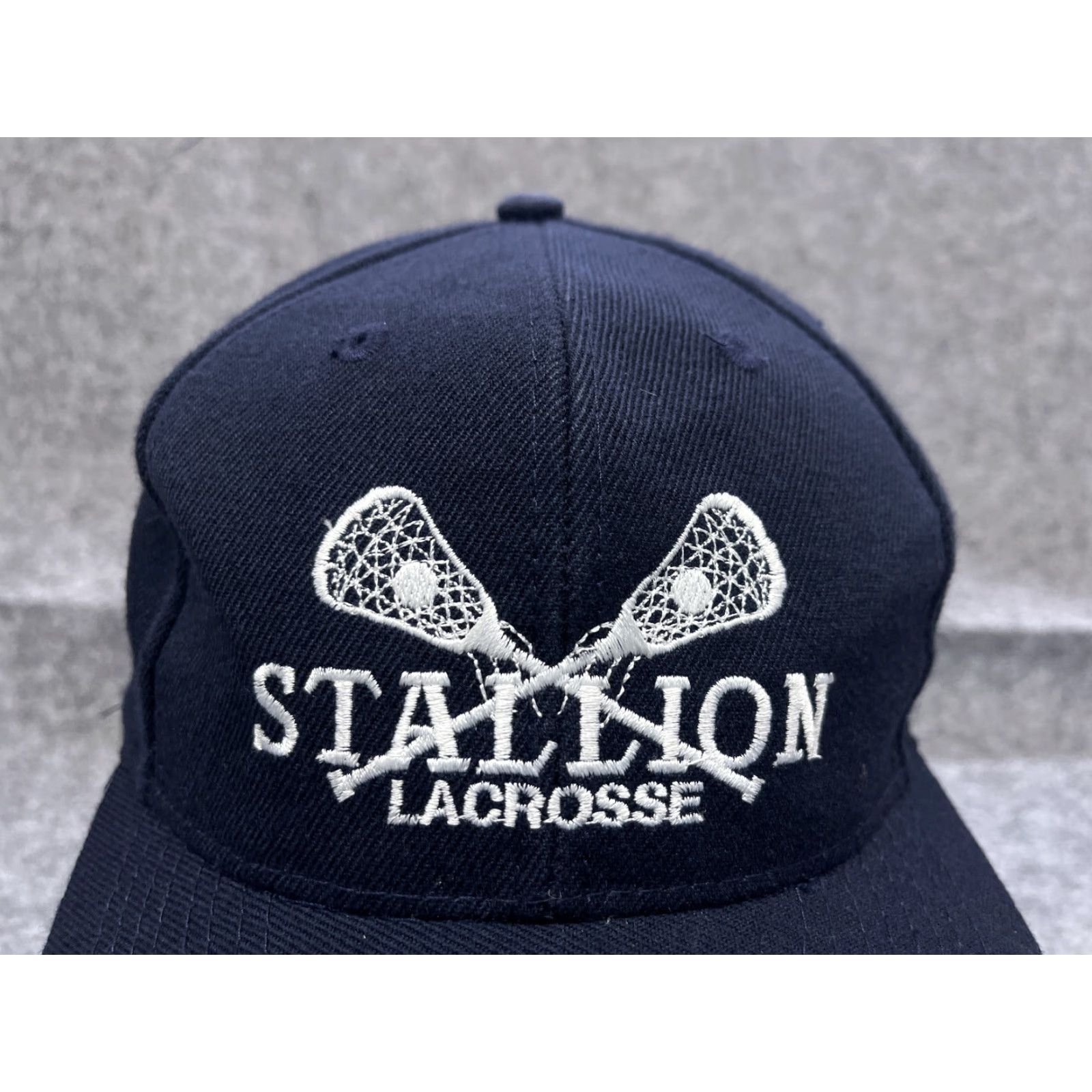 Vintage Stallion Lacrosse Hat Cap Snap Back Adult One Size Blue Wool Acrylic Blend Sport Size ONE SIZE - 2 Thumbnail