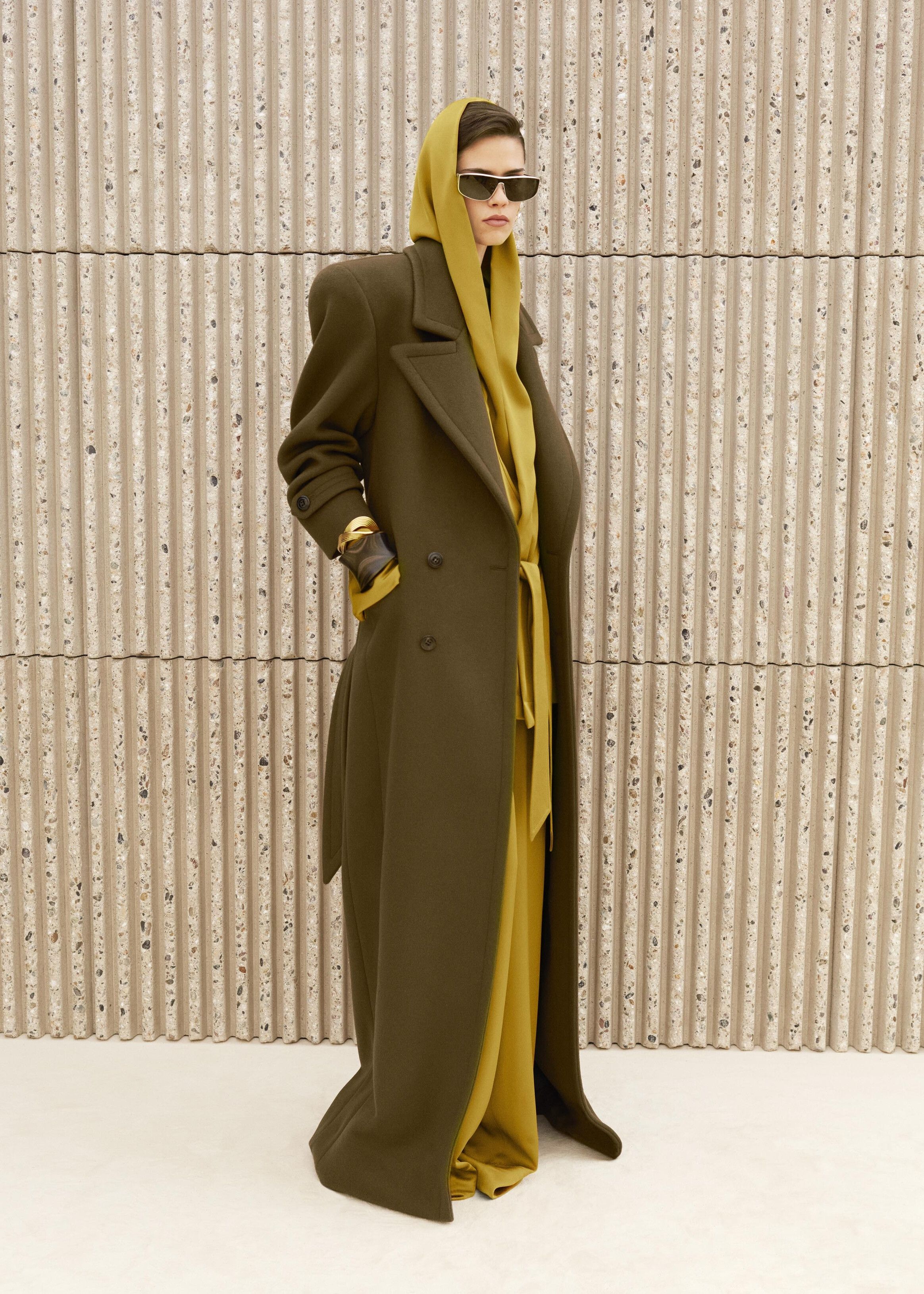 Saint Laurent Paris o1bcso1str1224 Hooded Jacket In Crepe Satin In Yellow Size XS / US 0-2 / IT 36-38 - 5 Thumbnail