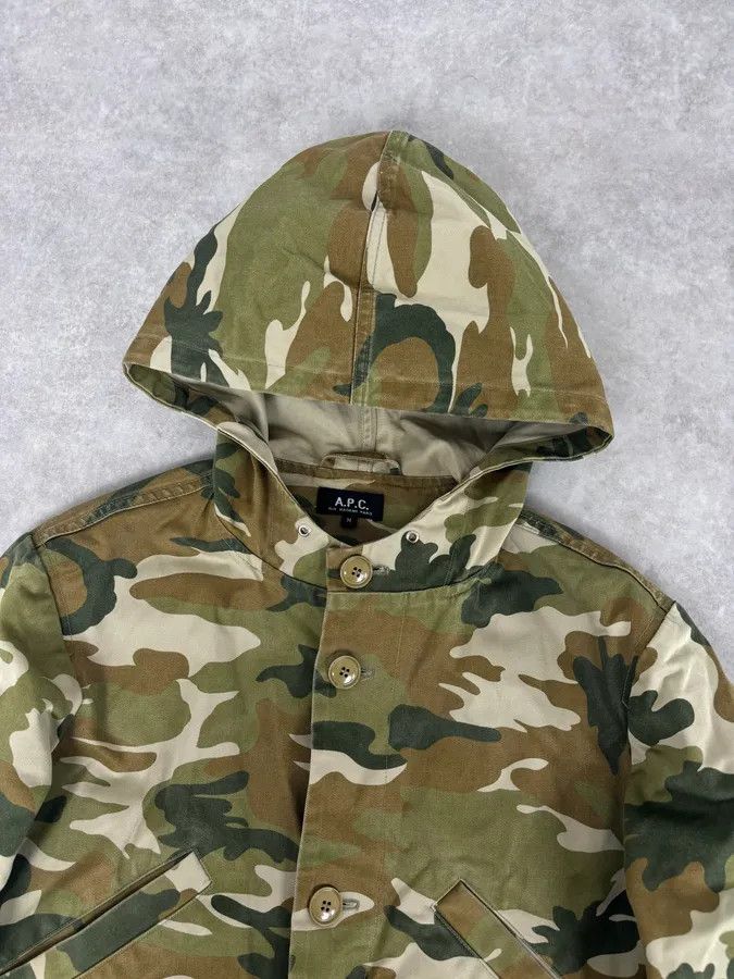 A.P.C. A.P.C. Khaki Camo Hooded Jacket Multi-Pocket Jacket Size US M / EU 48-50 / 2 - 4 Thumbnail