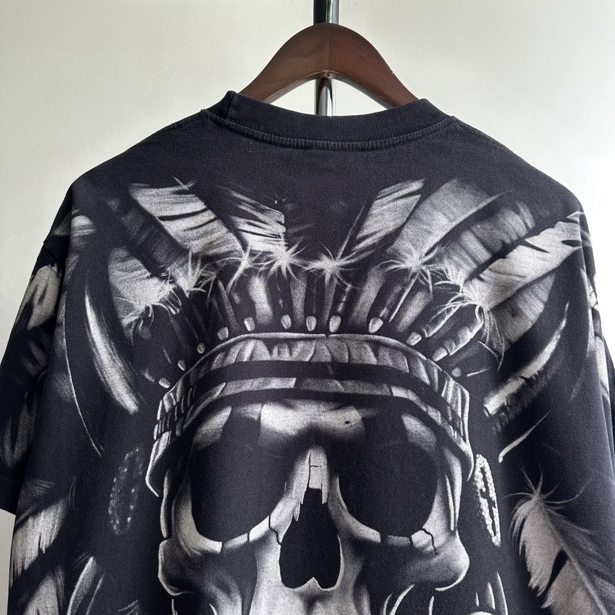 Vintage VINTAGE 90s CRAZY SKULL SINGLE STITCH AOP TEE Size US XL / EU 56 / 4 - 4 Thumbnail