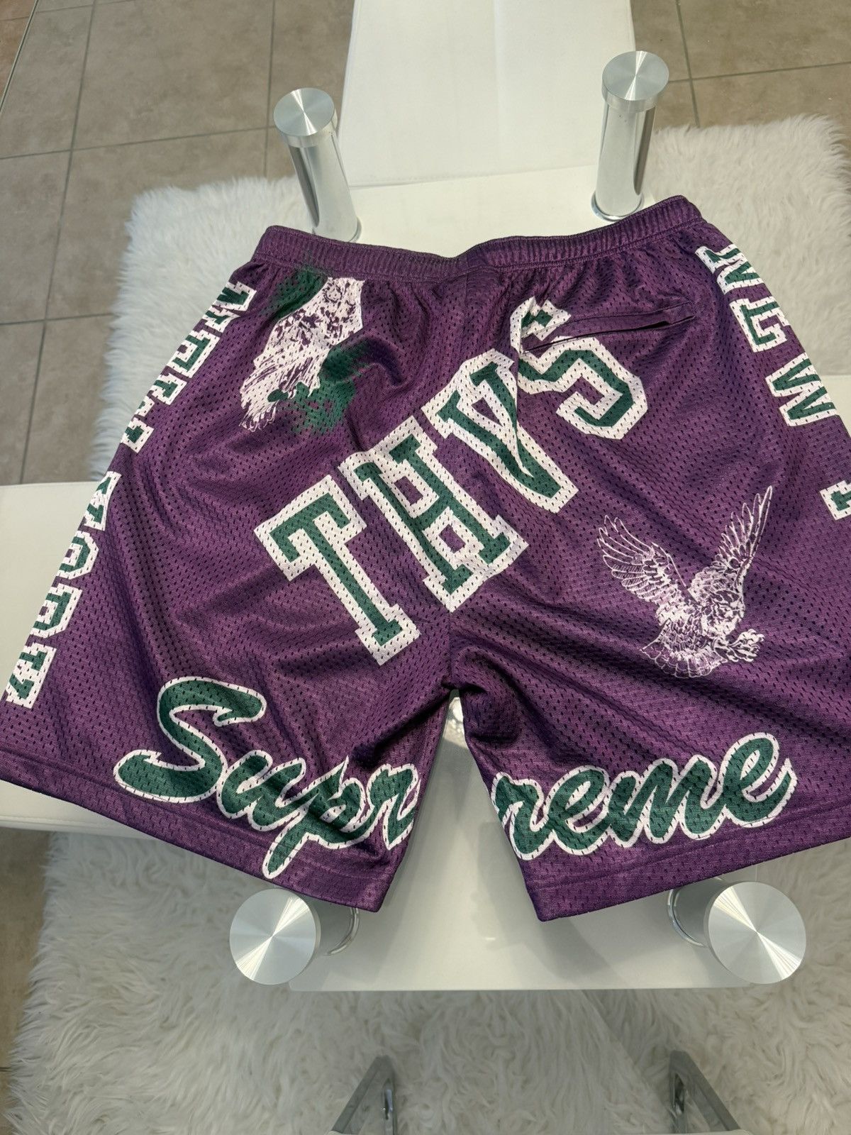 Supreme Supreme Varsity Mesh Short Purple Size US 29 - 9 Thumbnail