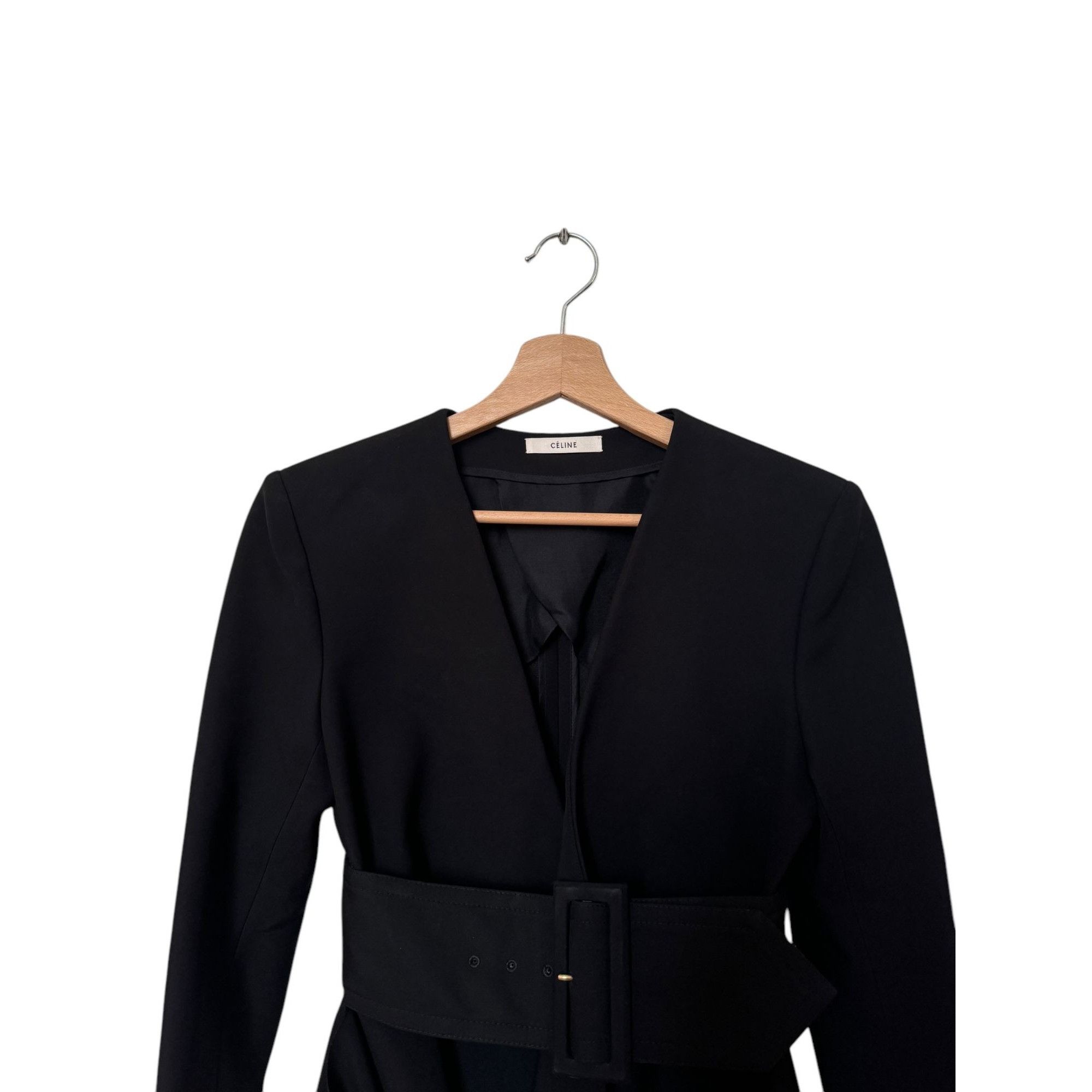 Celine Phoebe Philo Black Viscose Silk Insane Jacket Size XS / US 0-2 / IT 36-38 - 2 Thumbnail