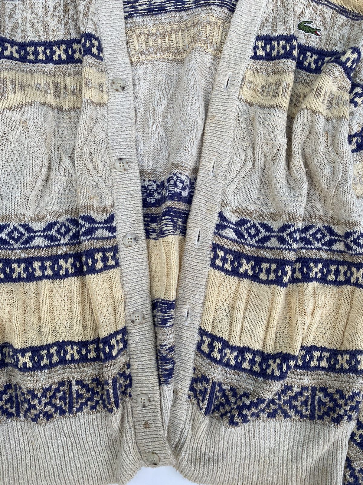 Lacoste × Vintage Vtg Lacoste Sweater Knitwear Cardigan Size L / US 10 / IT 46 - 10 Thumbnail