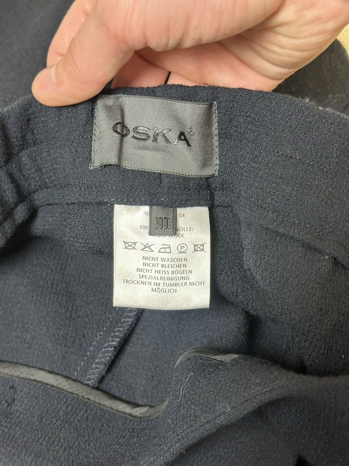 OSKA 🔥 OSKA Wide Wool Trousers Baggy Pants Navy Blue 505 Size 30" / US 8 / IT 44 - 5 Thumbnail