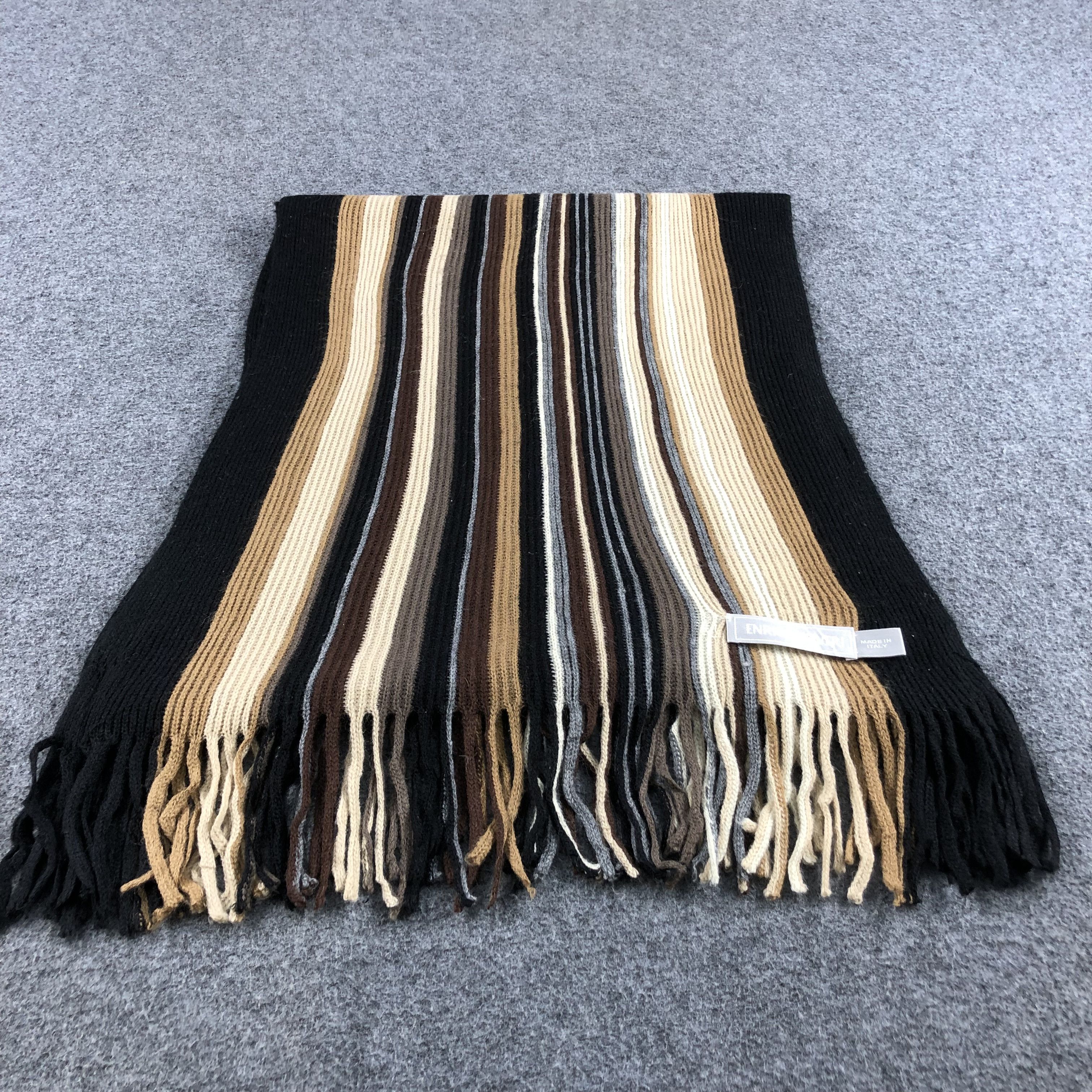 Enrico Coveri Enrico Coveri Striped Knit Scarf Muffler V676 Size ONE SIZE - 2 Thumbnail