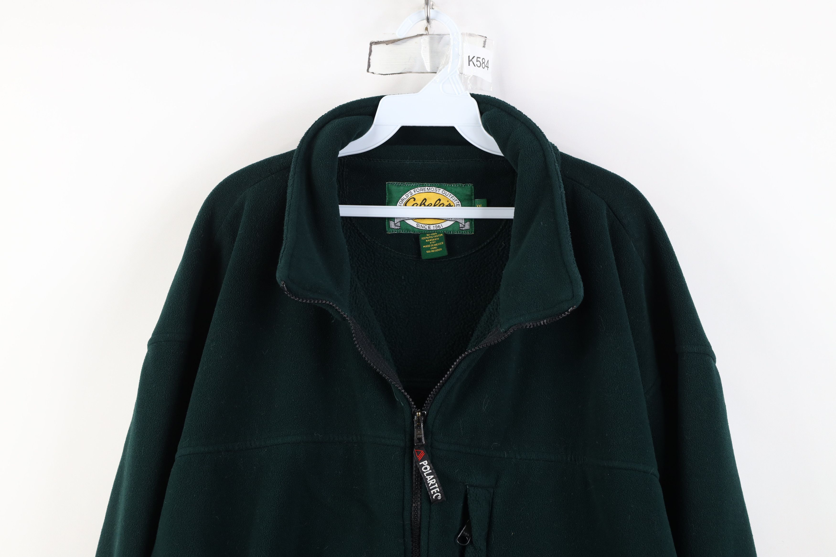Cabelas Vintage 90s Cabelas Heavy Polartec Fleece Zip Jacket Green Size US XXL / EU 58 / 5 - 2 Thumbnail