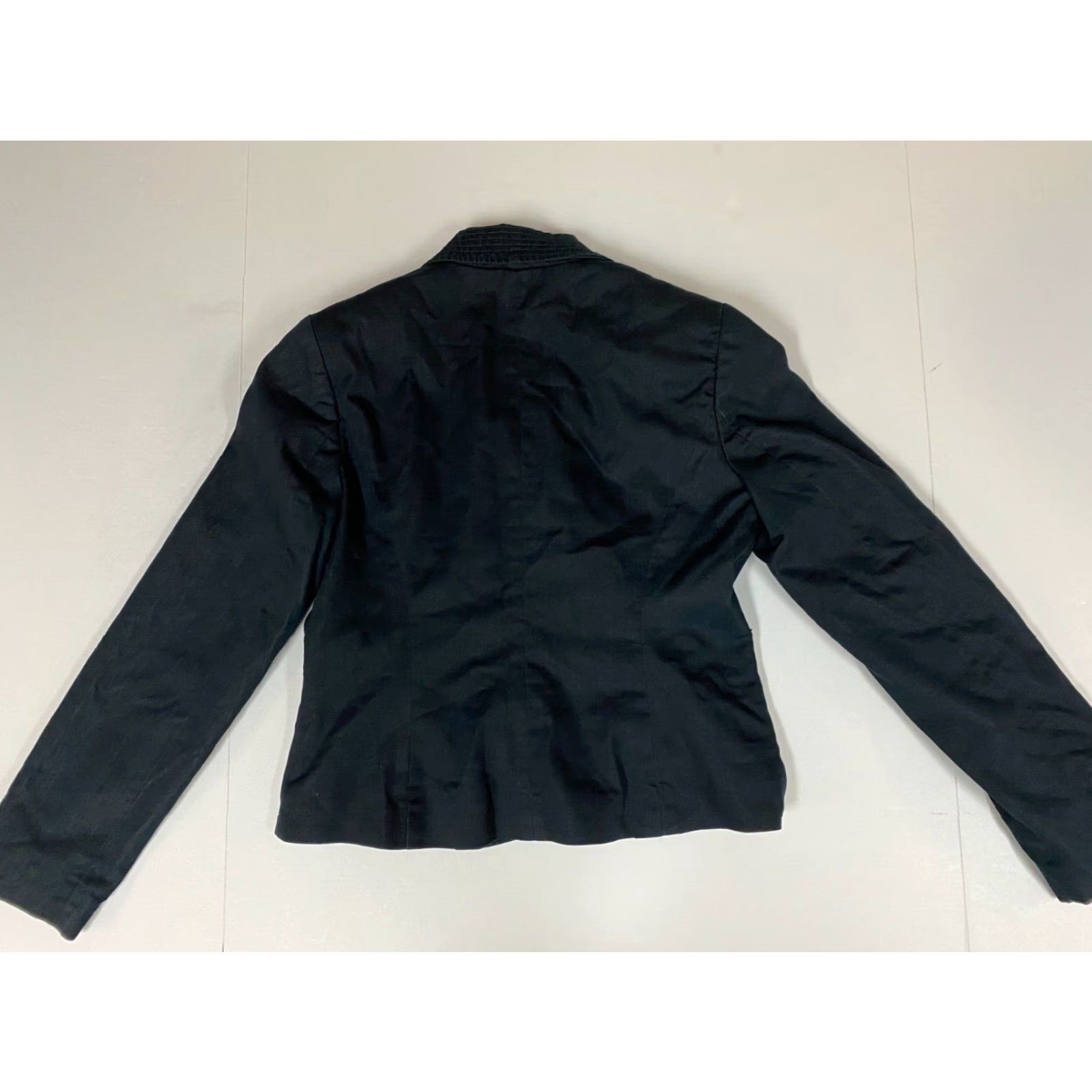 Vintage Signature by Larry Levine Womens Blazer 2P Petite Blue Notch Lapel Single-Breasted Wool Blend Tuxedo Lightweight Fall Winter Size XS / US 0-2 / IT 36-38 - 7 Thumbnail