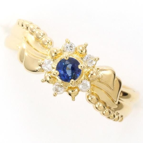 Other Other K18 Yellow Gold Sapphire Ring Metal Ring in Excellent Condition Size ONE SIZE - 1 Thumbnail