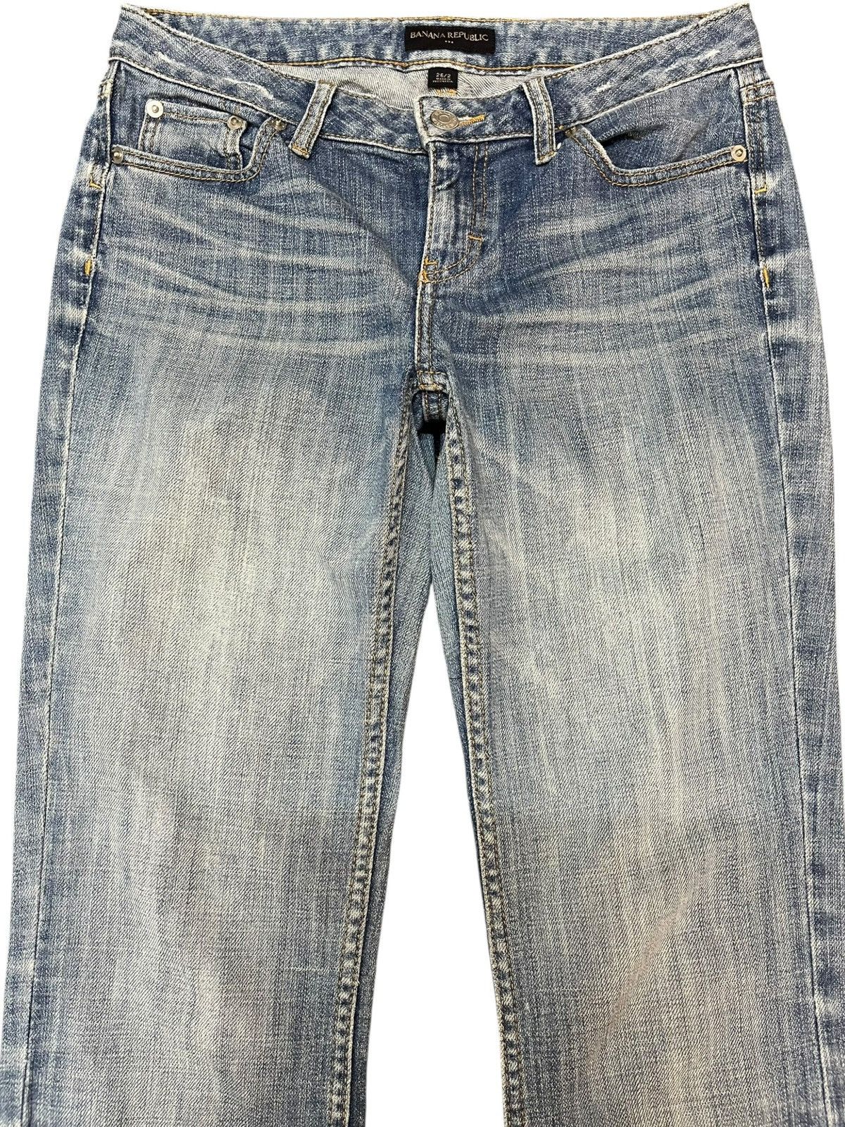 If Six Was Nine Vintage Banana Republic Flare Distressed Denim Size US 29 - 2 Thumbnail