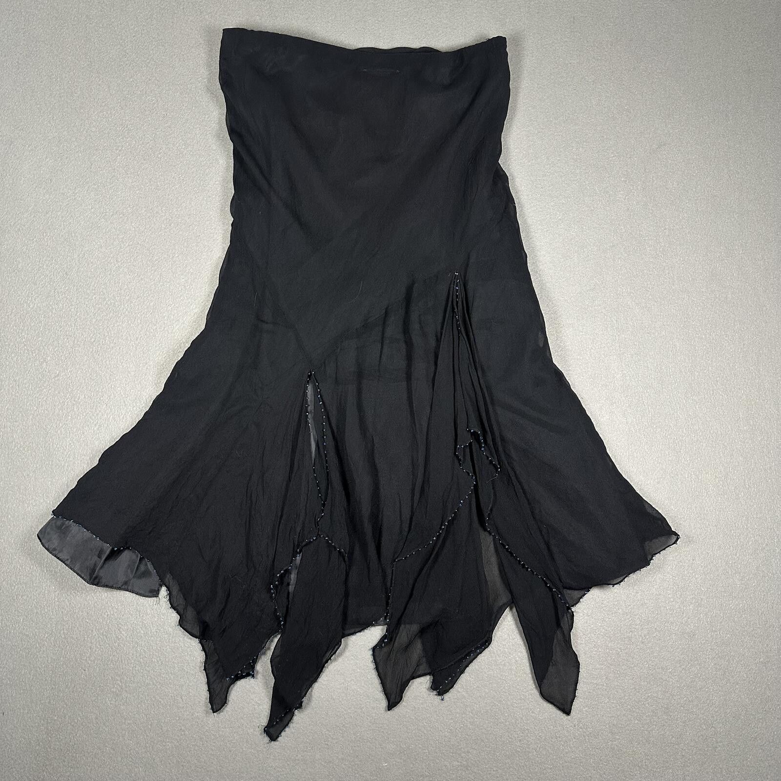 Icecream Beaded Silk Set Tank Top And Skirt Black Blue Floral Size 30" / US 8 / IT 44 - 3 Thumbnail