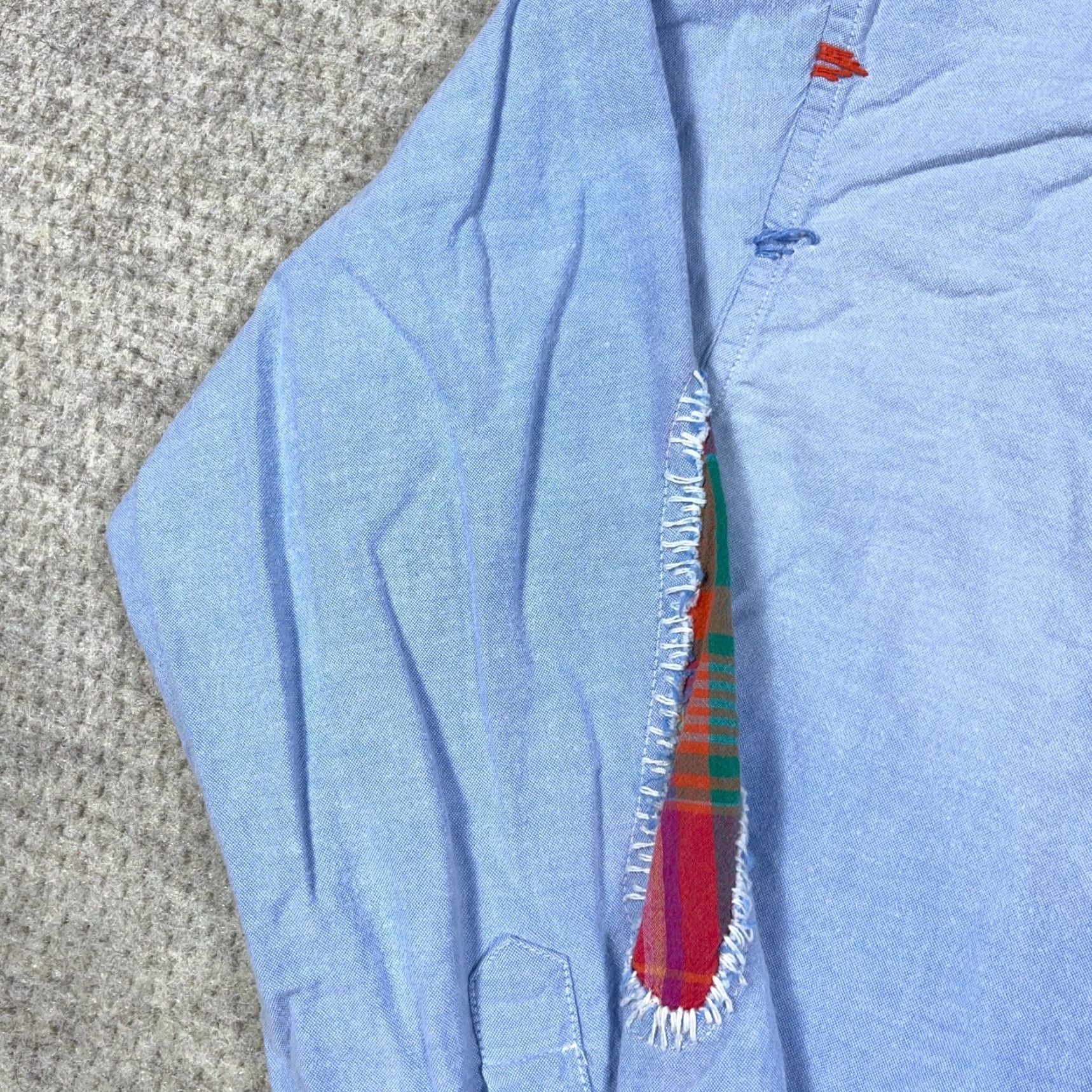 Polo Ralph Lauren VINTAGE Polo Ralph Lauren Shirt Men Small 14 Blue Button Up Patch Work Embroidered Faded Size US S / EU 44-46 / 1 - 7 Thumbnail
