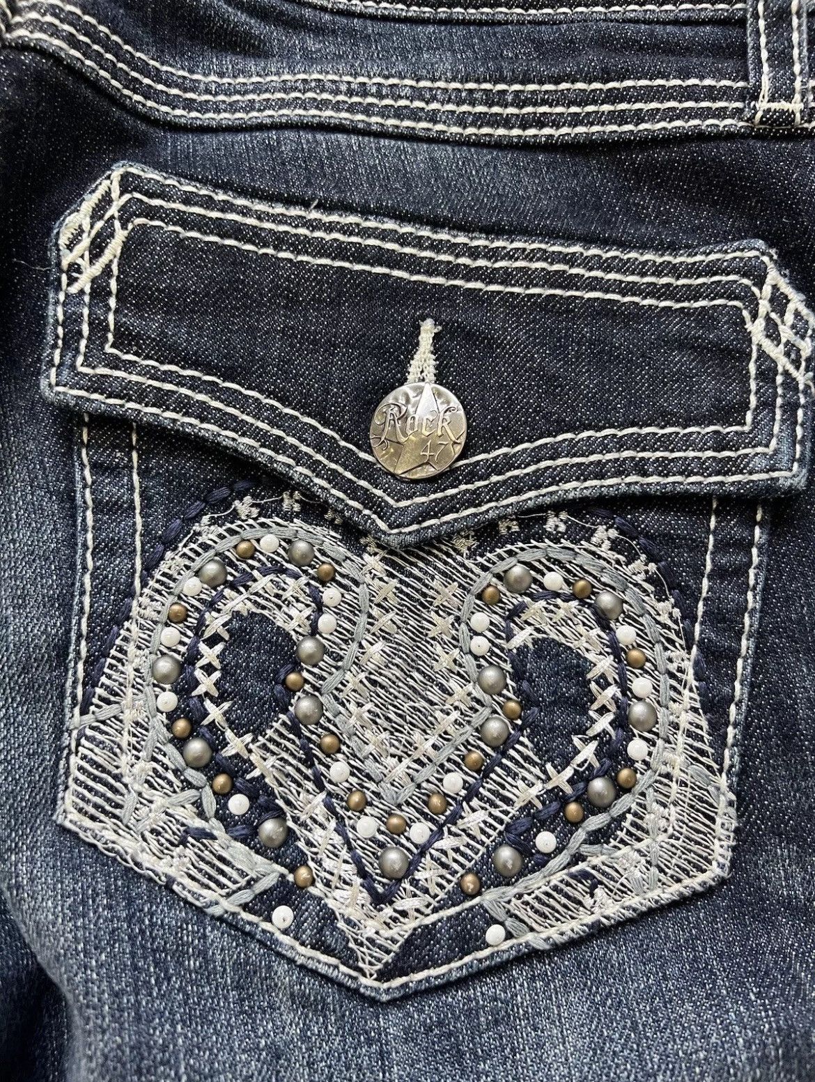 Vintage × Wrangler VTG women's jeans Wrangler Rock 47 Low Rise blue dark Cotton Size 34" / US 12 / IT 48 - 10 Thumbnail