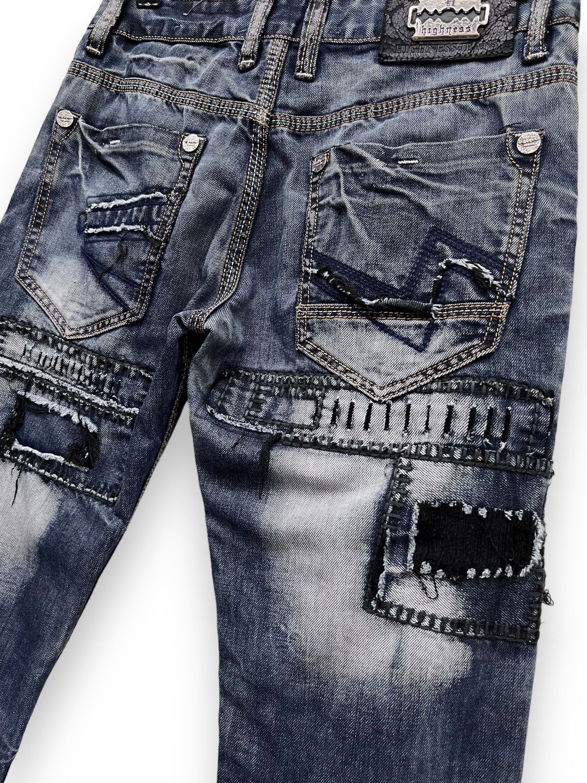 Other 🔥HIGHNESS Handmade Punk Grunge Boro Patchwork SlimFit Denim Size US 28 / EU 44 - 11 Thumbnail