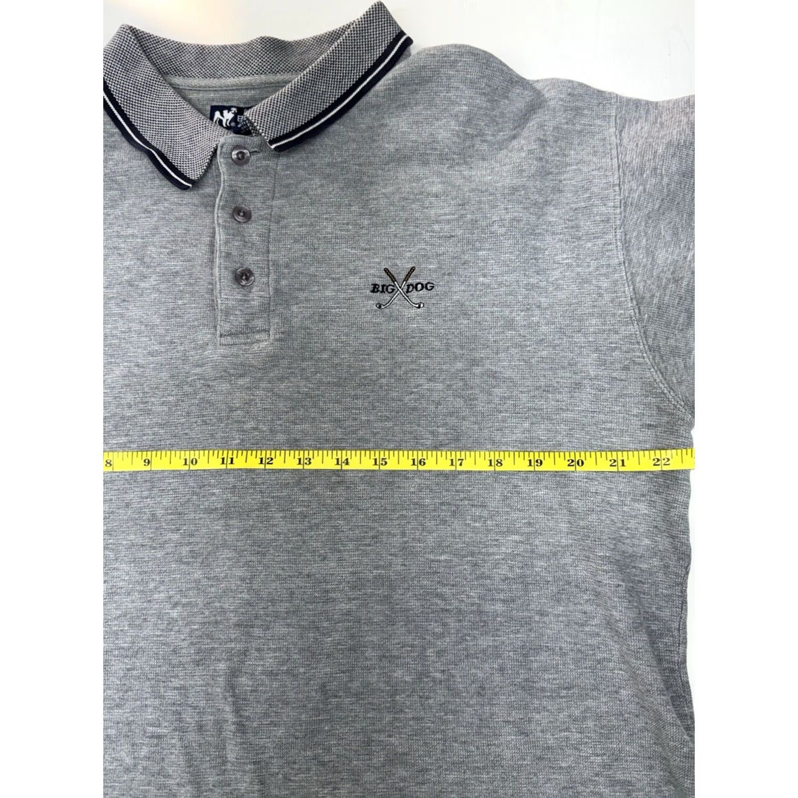 Big Dogs VINTAGE Big Dog Polo Mens Large Gray 90s Logo Short Sleeve Cotton Knit Golf Shaped Size US L / EU 52-54 / 3 - 4 Thumbnail