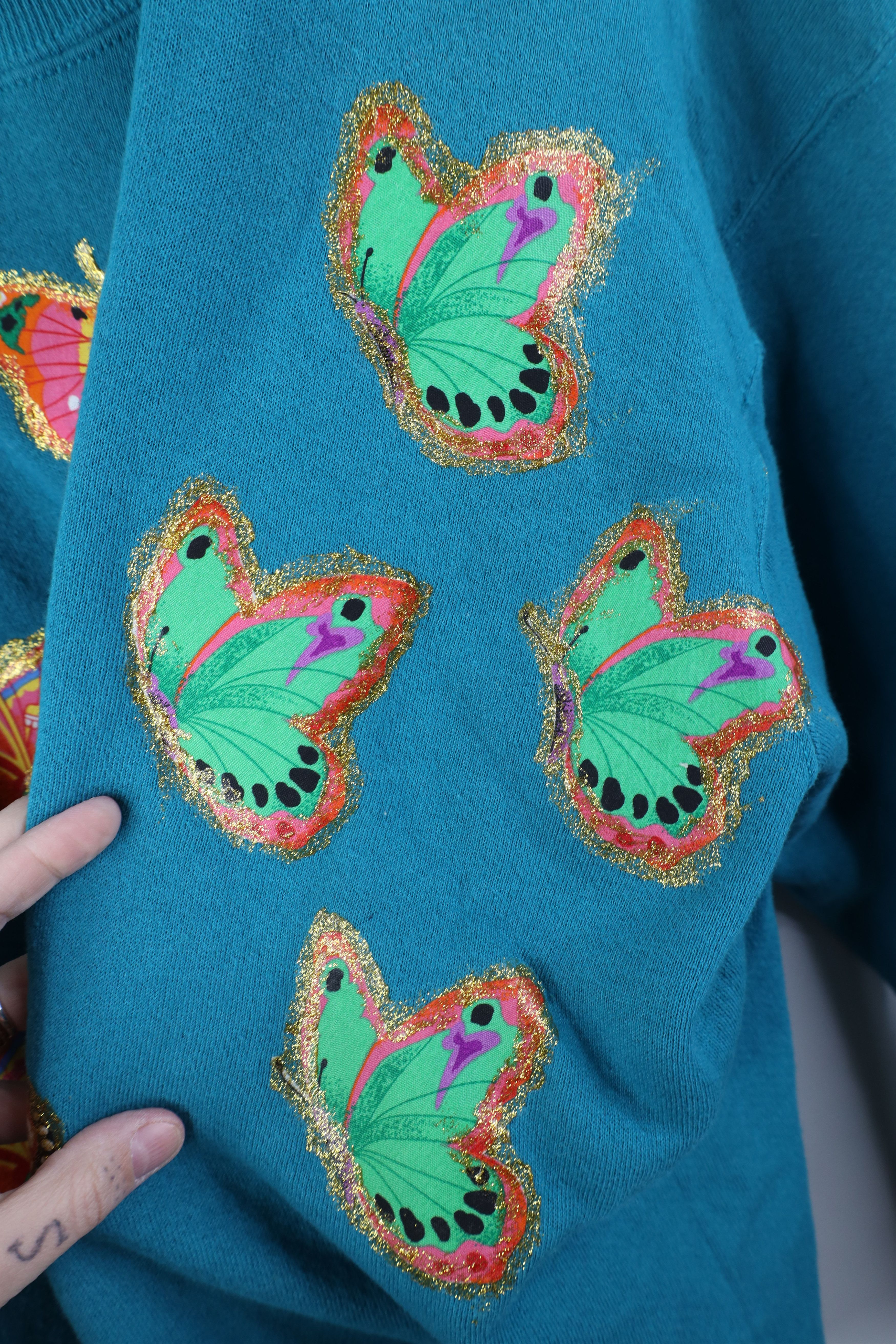 Vintage Vintage 90s Streetwear Butterfly Crewneck Sweatshirt USA Size XL / US 12-14 / IT 48-50 - 6 Thumbnail