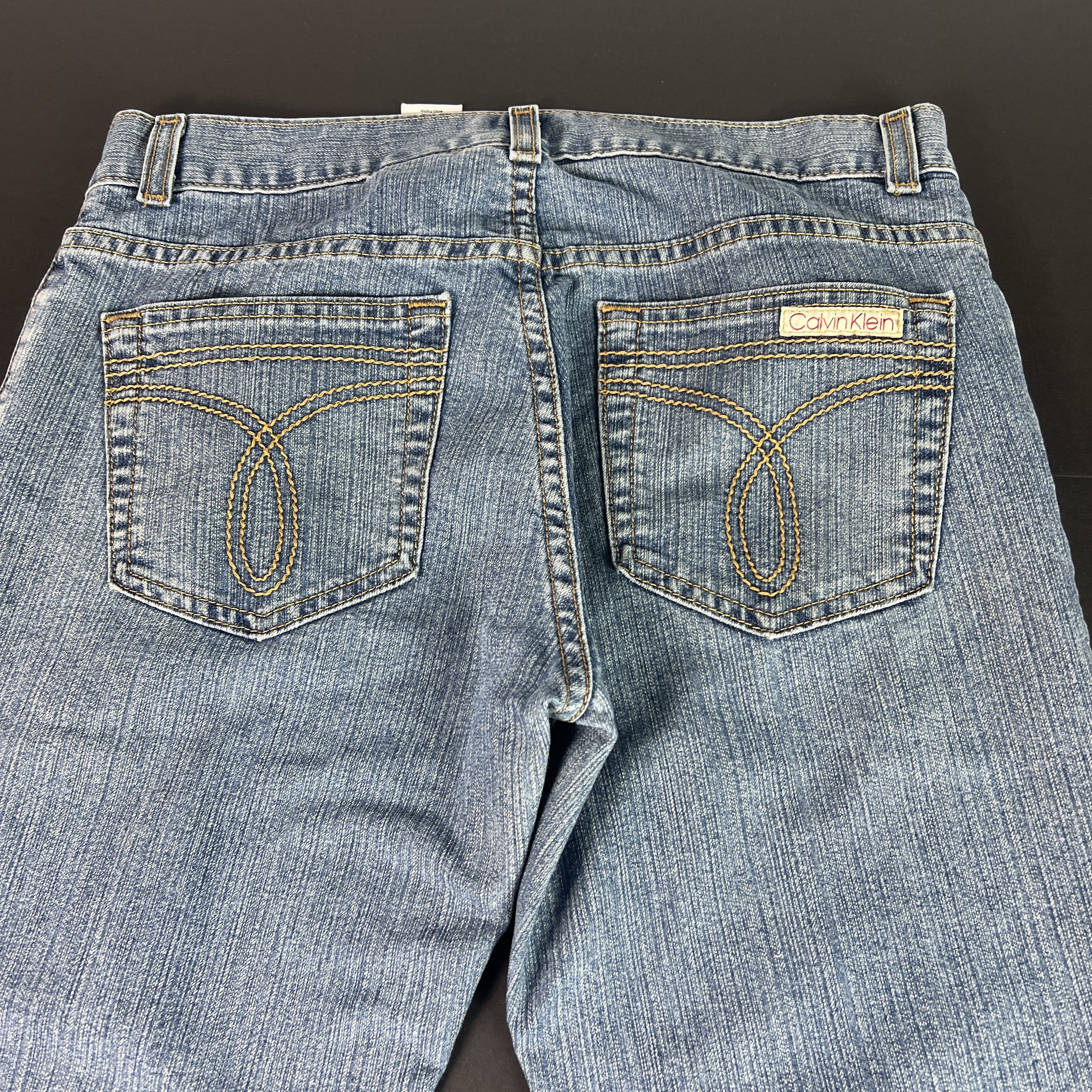 Calvin Klein Y2K Calvin Klein Jeans Low Rise Flare Blue Faded Denim Size 30" / US 8 / IT 44 - 11 Thumbnail
