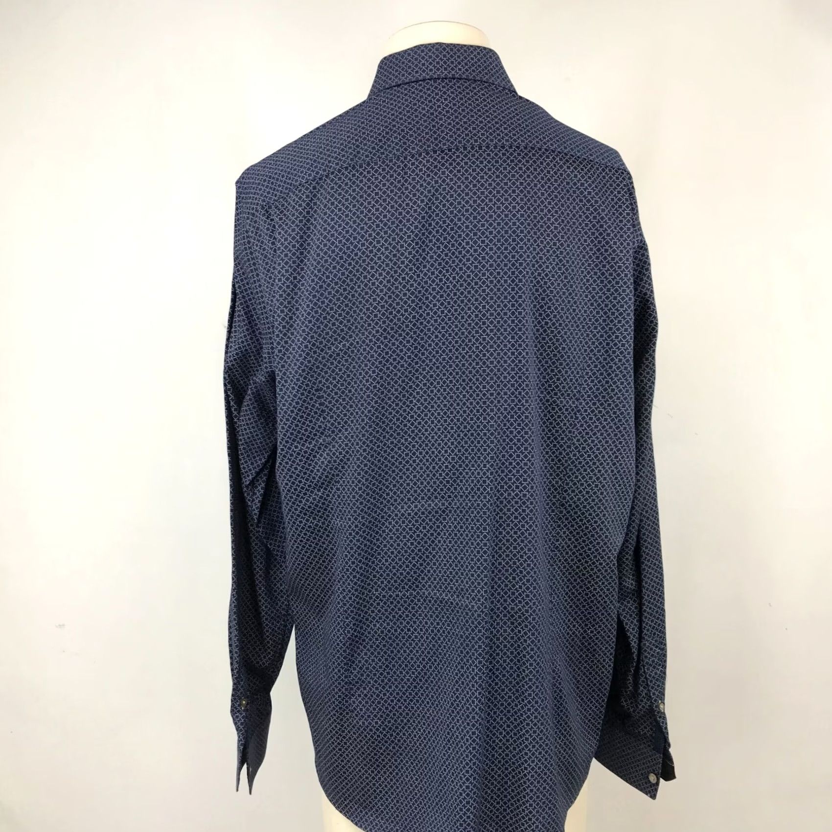 Ted Baker TED BAKER Blue Cotton Button Up Shirt Mens 17 Long Sleeve Collared Size 46R - 4 Thumbnail
