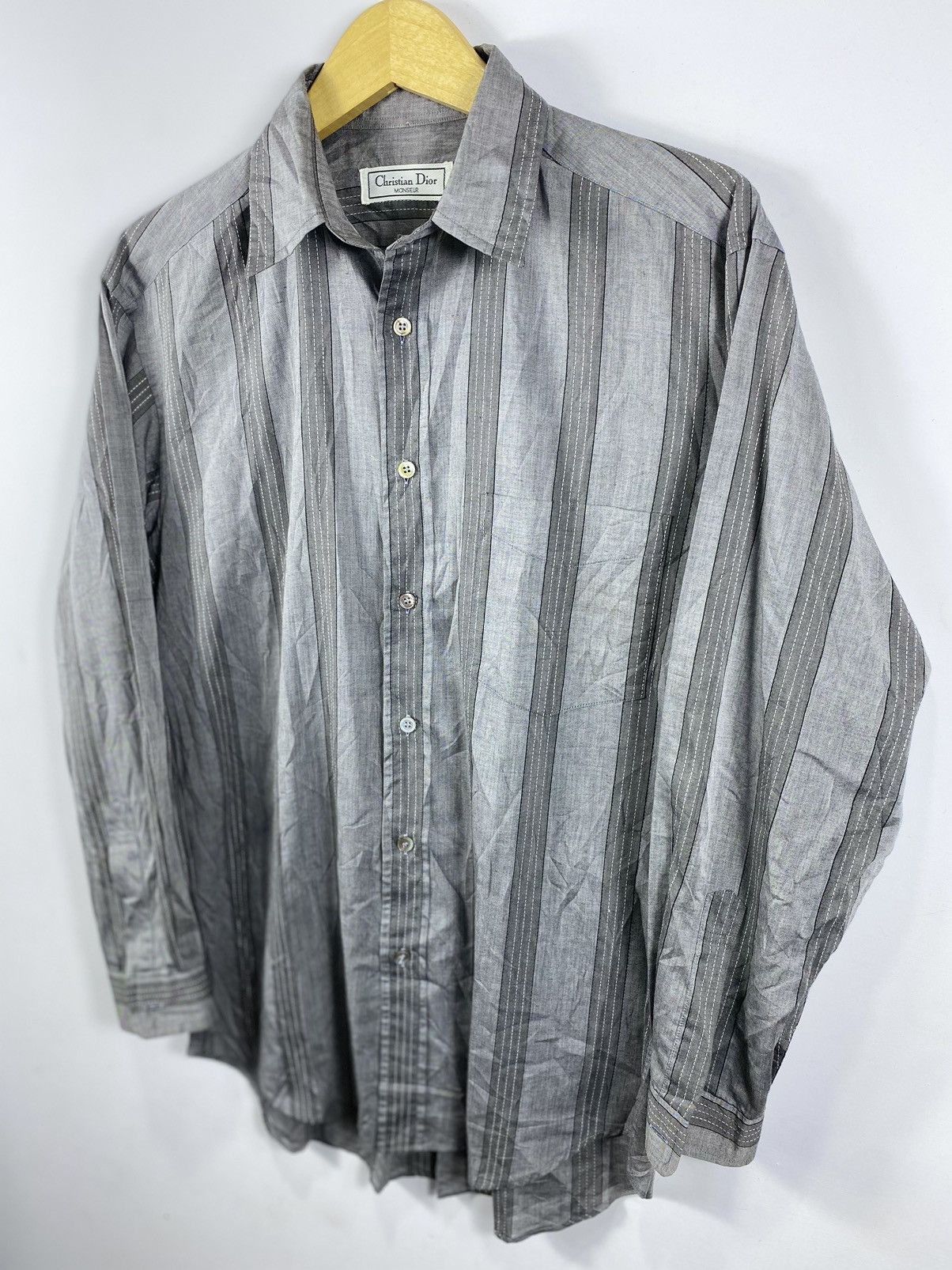 Christian Dior Monsieur Vintage Christian Dior Striped shirt Size US M / EU 48-50 / 2 - 2 Thumbnail