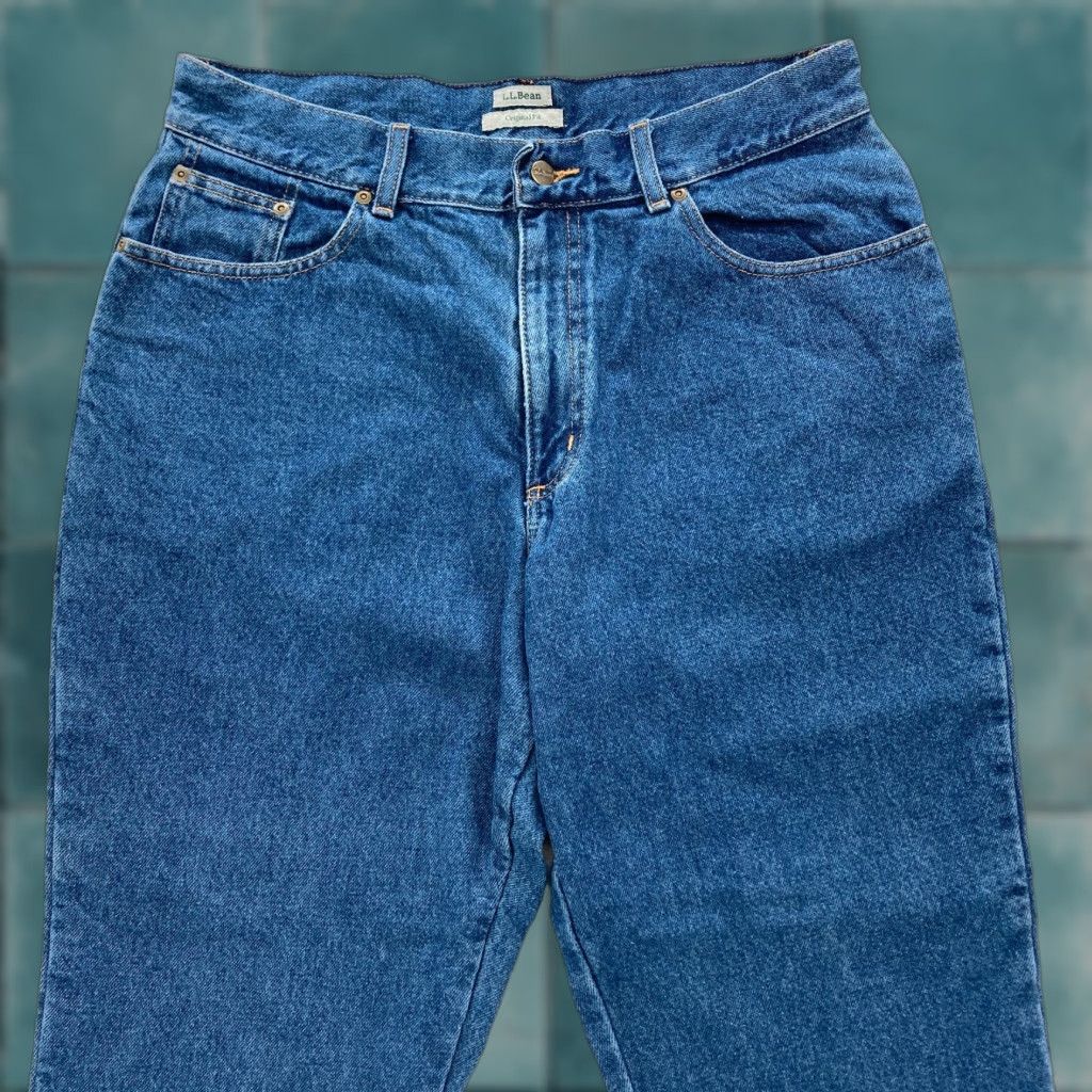 Vintage L.L. Bean Flannel Lined Jeans Women's 16P Original Fit Straight Leg Blue Denim Size 25" / US 0 / IT 36 - 1 Thumbnail