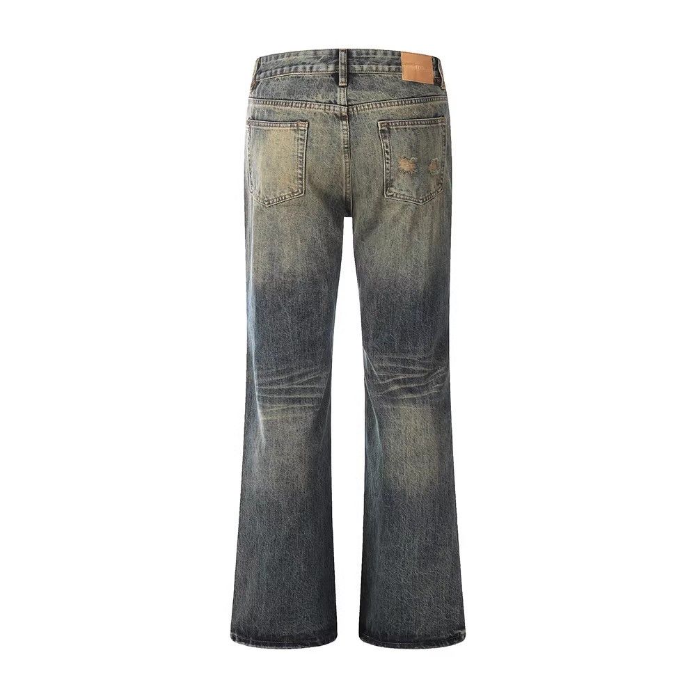 Japanese Brand × Jean Men's trendy loose retro washed distressed flared jeans Size US 32 / EU 48 - 2 Thumbnail