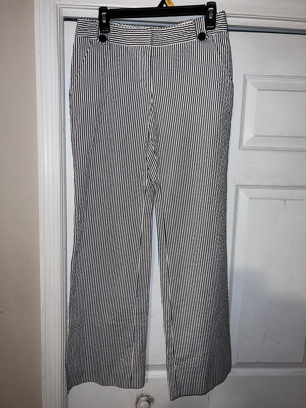 Tory Burch White and Navy Blue Stripe Pants Size 28" / US 6 / IT 42 - 1 Thumbnail