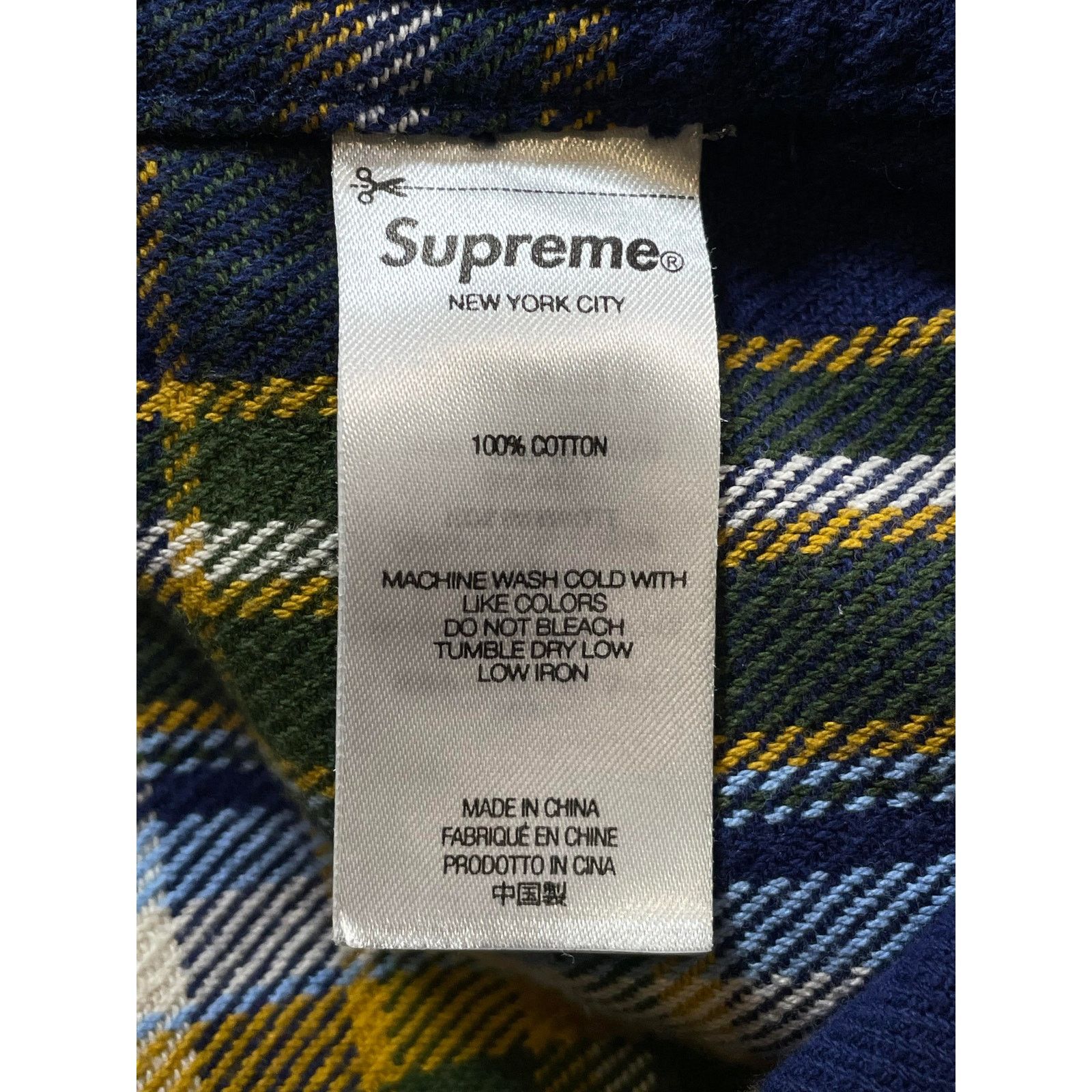 Supreme Supreme Logo Blue & Yellow Flannel Size US M / EU 48-50 / 2 - 9 Thumbnail