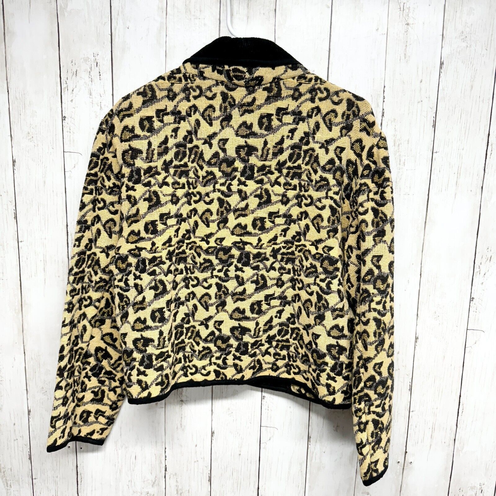 Vintage Vintage New Identity Jacket L Yellow Black Tapestry Pockets Size L / US 10 / IT 46 - 4 Thumbnail