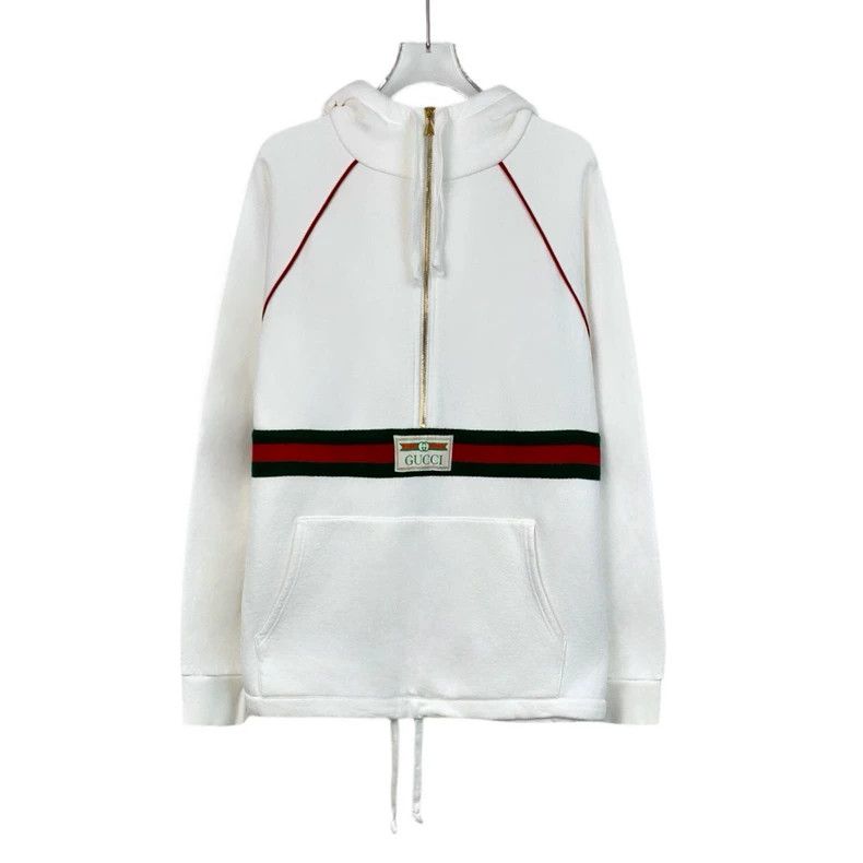 Gucci Gucci White Stripe Hooded Sweatshirt - dmc Size US XXL / EU 58 / 5 - 1 Thumbnail