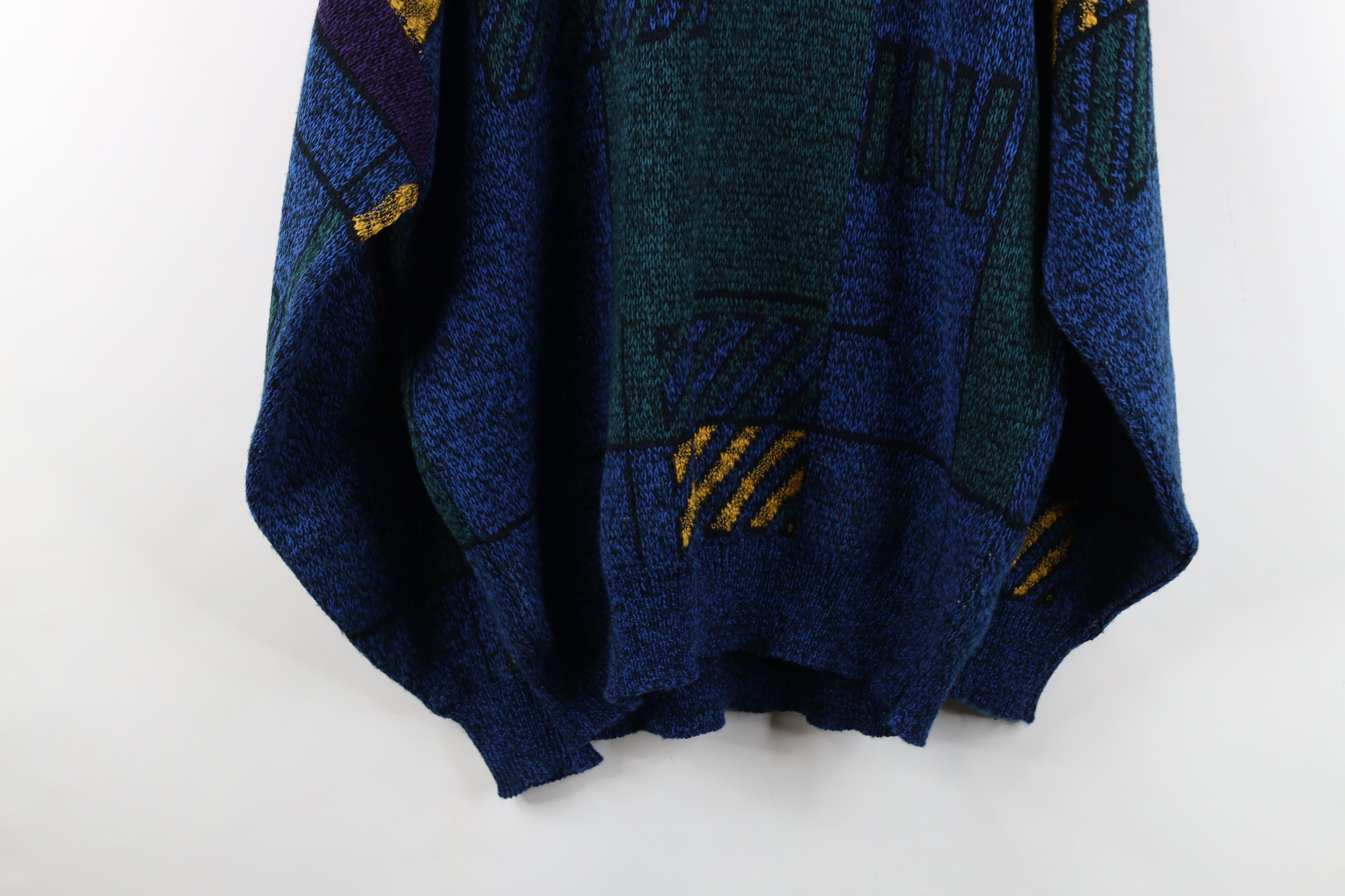 Vintage Vintage 90s Streetwear Geometric Art Knit Crewneck Sweater Size US XL / EU 56 / 4 - 14 Thumbnail