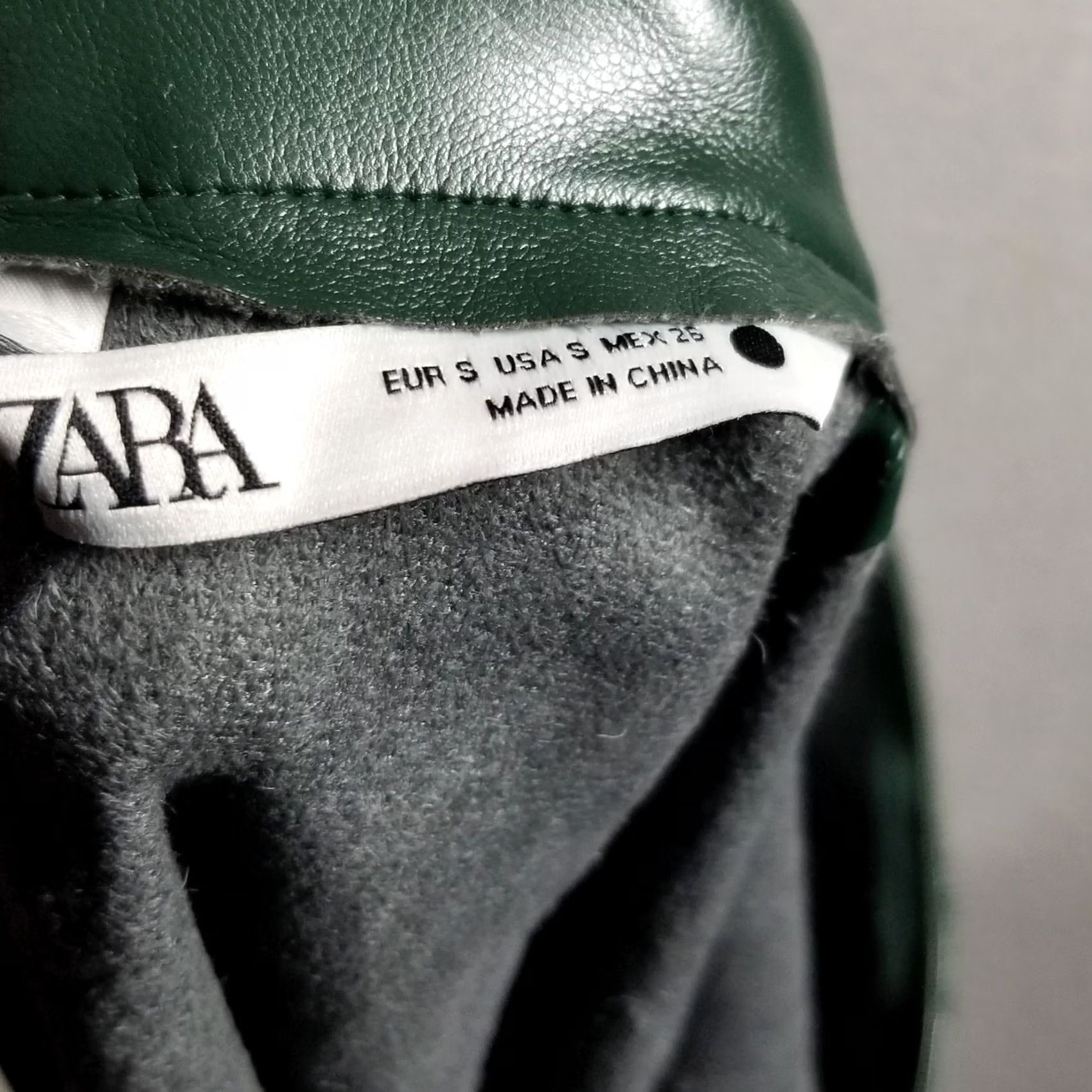 Zara Zara Women’s Faux Leather Draped Mini Dress Green Size Small Long Sleeve Party Dress Size S / US 4 / IT 40 - 7 Thumbnail