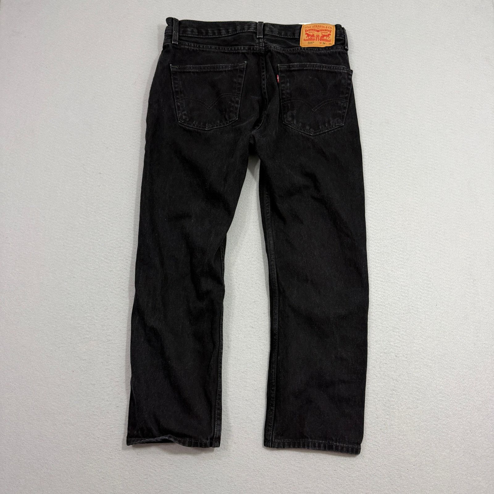 Levi's Levis 505 Regular Fit Jeans Men's 34x29 Black Zip Straight Size US 34 / EU 50 - 5 Thumbnail