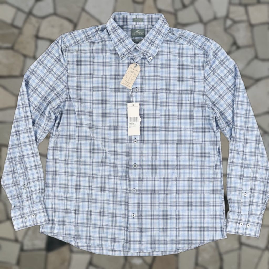 Denime Genteal Greer Litetec Untucked Plaid Denim Shirt L Men Long Sleeve Button Down Shirt Size US L / EU 52-54 / 3 - 1 Thumbnail