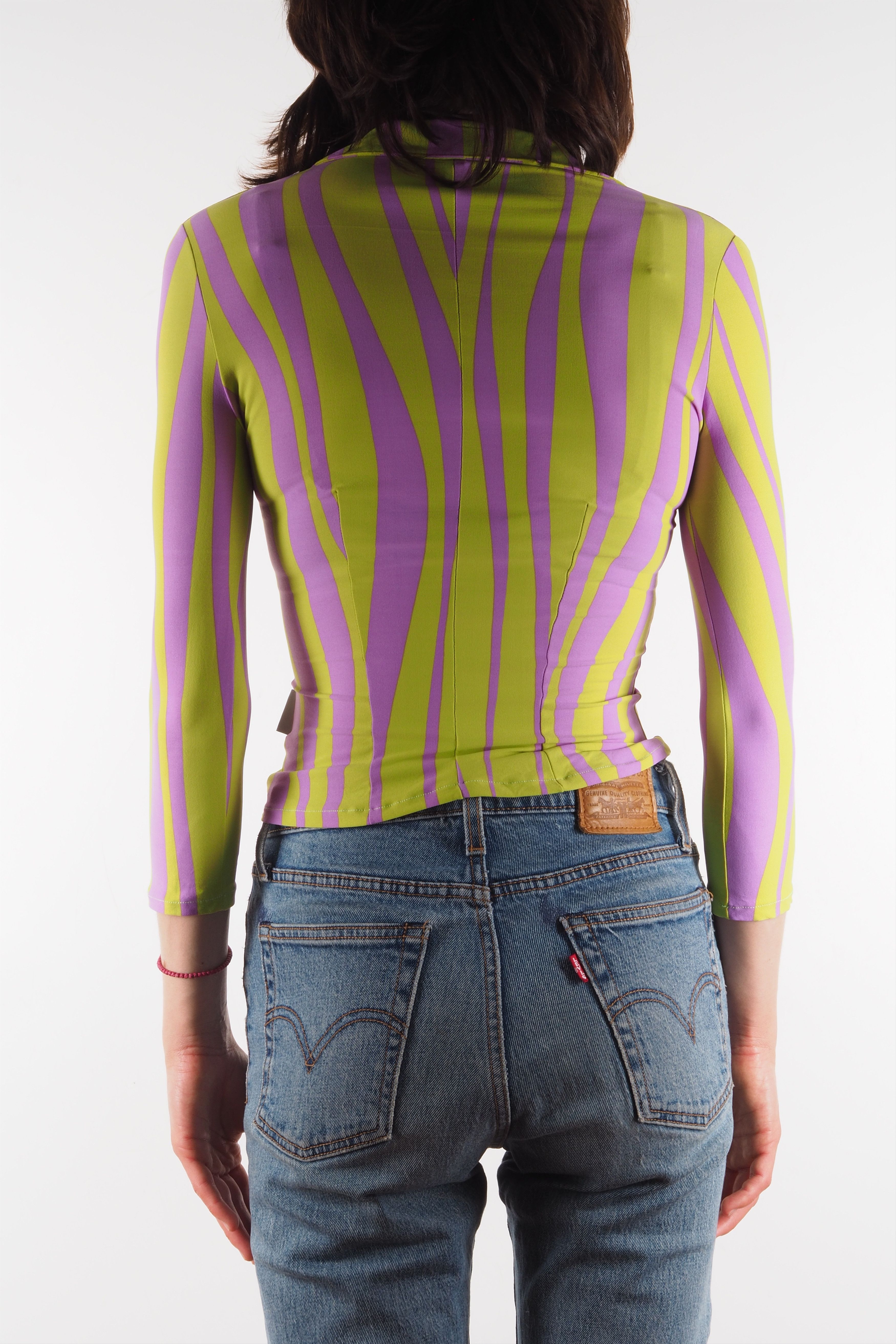 Versace × Versace Jeans Couture Versace Jeans Couture Vintage Stretch 3/4 Sleeve Top Blouse Size XS / US 0-2 / IT 36-38 - 3 Thumbnail